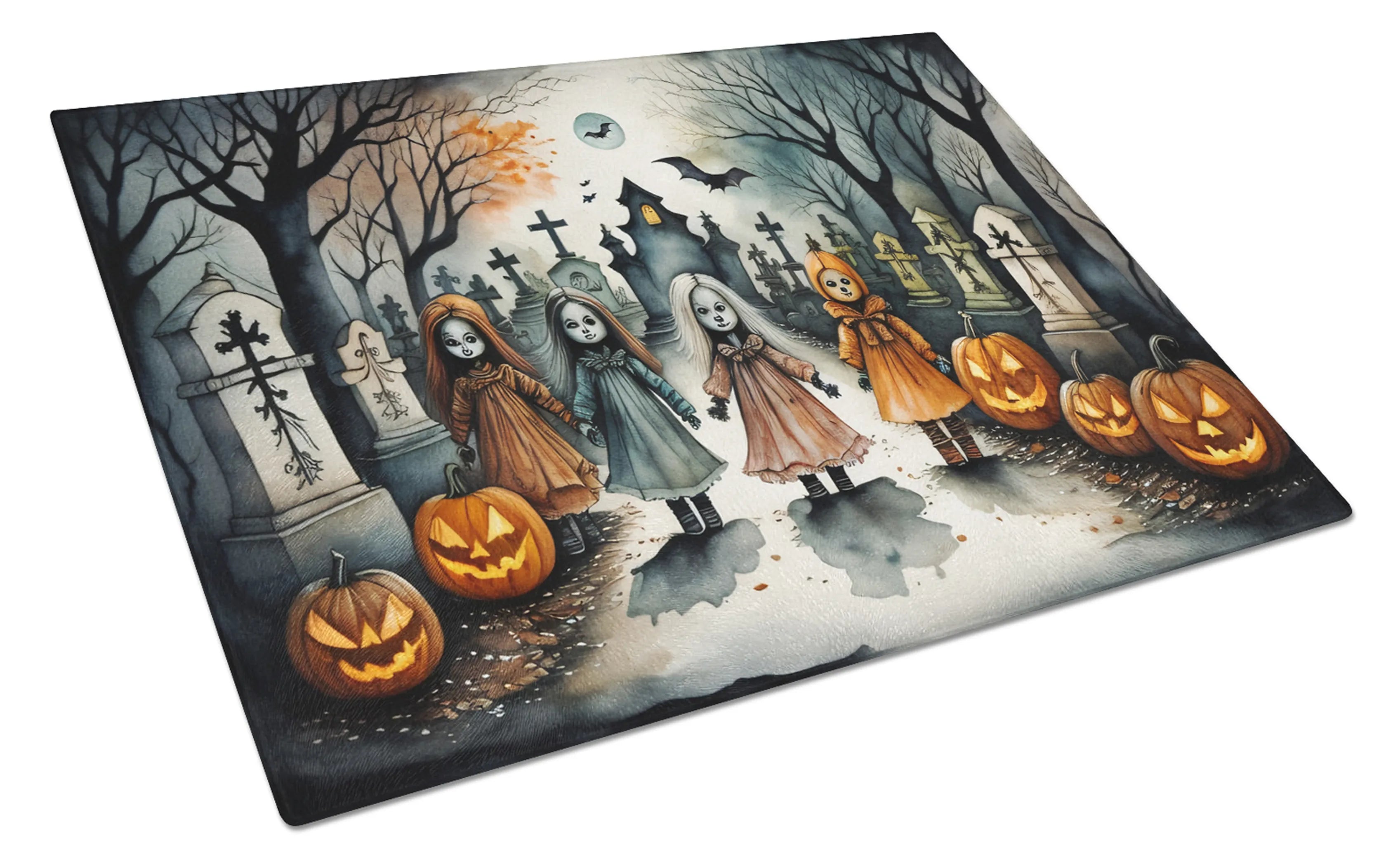 More Spooky Halloween Glass Cutting Board - Size: LARGE | Pack Of: 1 | Collection name: More spooky halloween