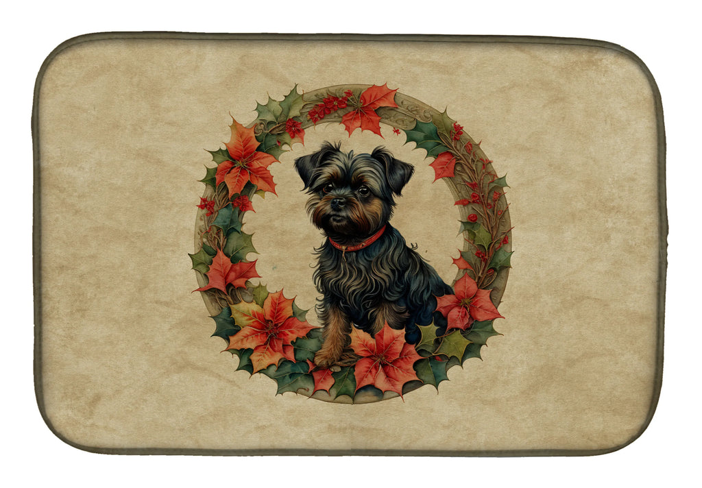 Christmas Flowers Frame Dish Drying Mat - Size: 14  X 21" | Pack Of: 1 | Collection name: Christmas flowers frame