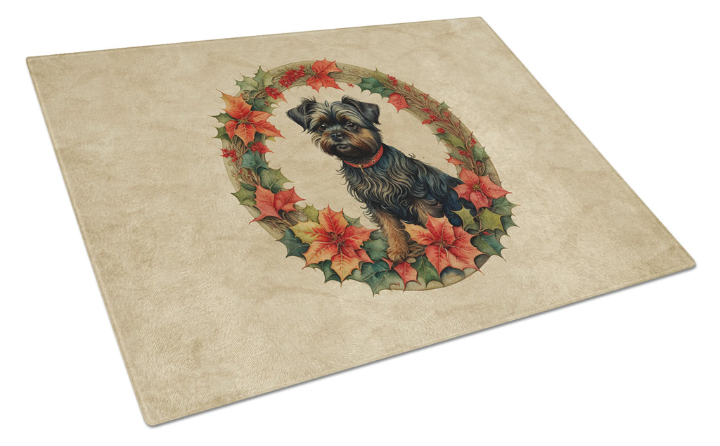 Christmas Flowers Frame Glass Cutting Board - Size: LARGE | Pack Of: 1 | Collection name: Christmas flowers frame