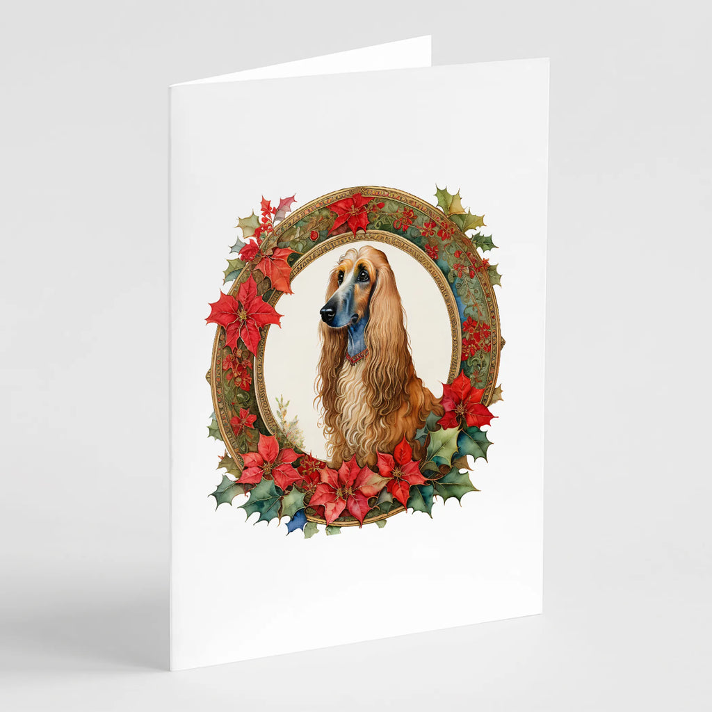 Christmas Flowers Frame Greeting Cards  - Size: 5X7 | Pack Of: 8 | Collection name: Christmas flowers frame