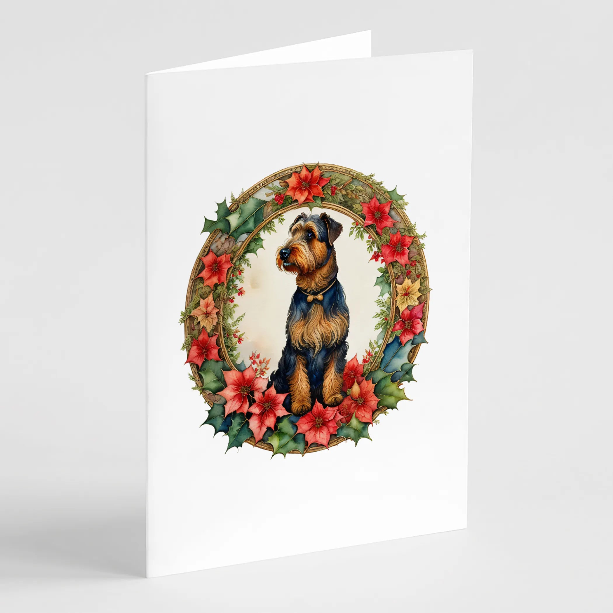 Christmas Flowers Frame Greeting Cards  - Size: 5X7 | Pack Of: 8 | Collection name: Christmas flowers frame