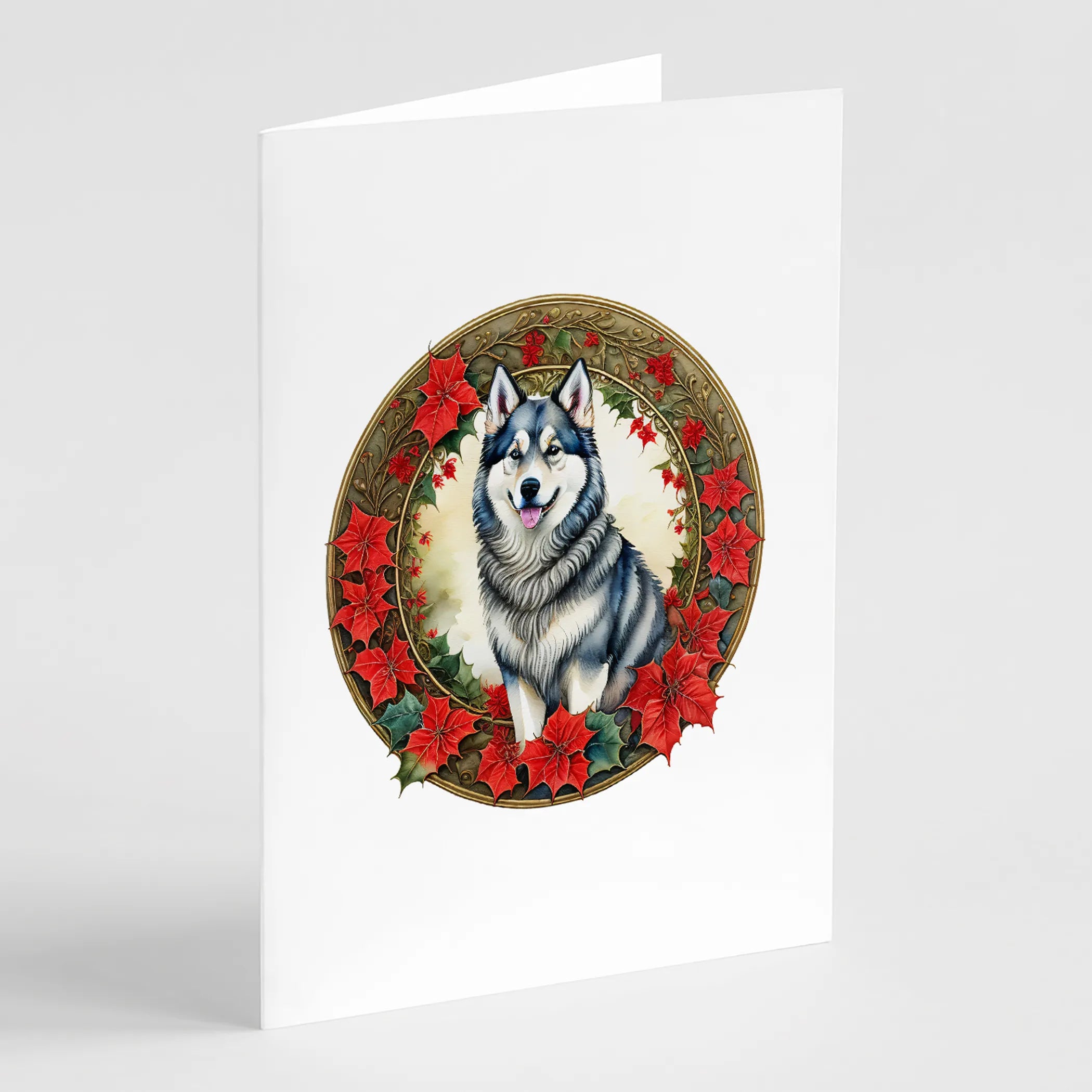 Christmas Flowers Frame Greeting Cards  - Size: 5X7 | Pack Of: 8 | Collection name: Christmas flowers frame