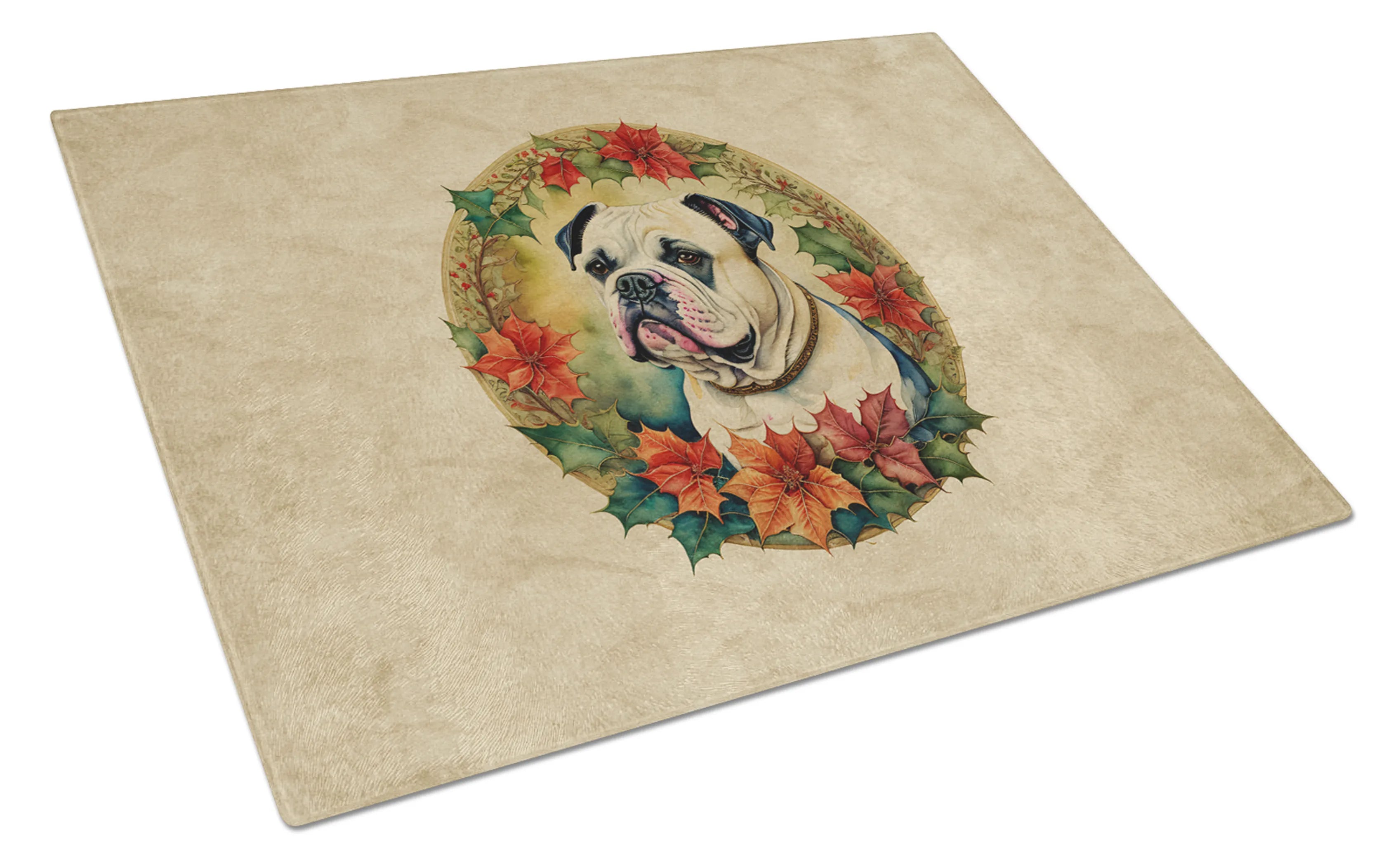 Christmas Flowers Frame Glass Cutting Board - Size: LARGE | Pack Of: 1 | Collection name: Christmas flowers frame