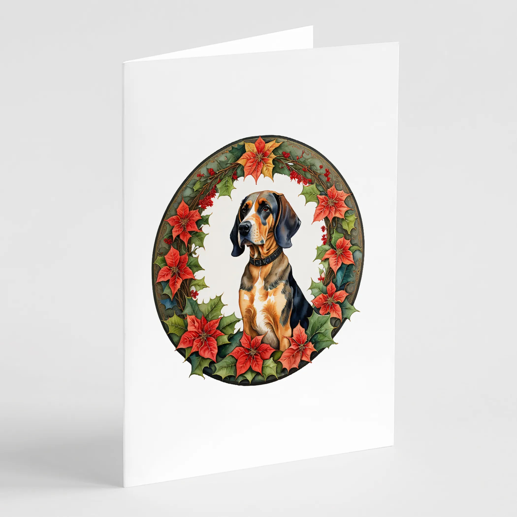 Christmas Flowers Frame Greeting Cards  - Size: 5X7 | Pack Of: 8 | Collection name: Christmas flowers frame