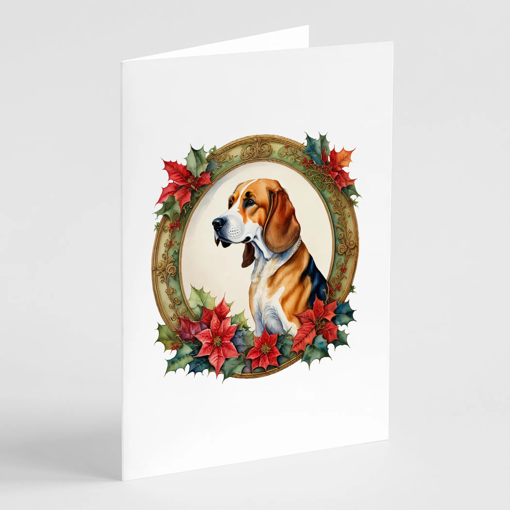 Christmas Flowers Frame Greeting Cards  - Size: 5X7 | Pack Of: 8 | Collection name: Christmas flowers frame