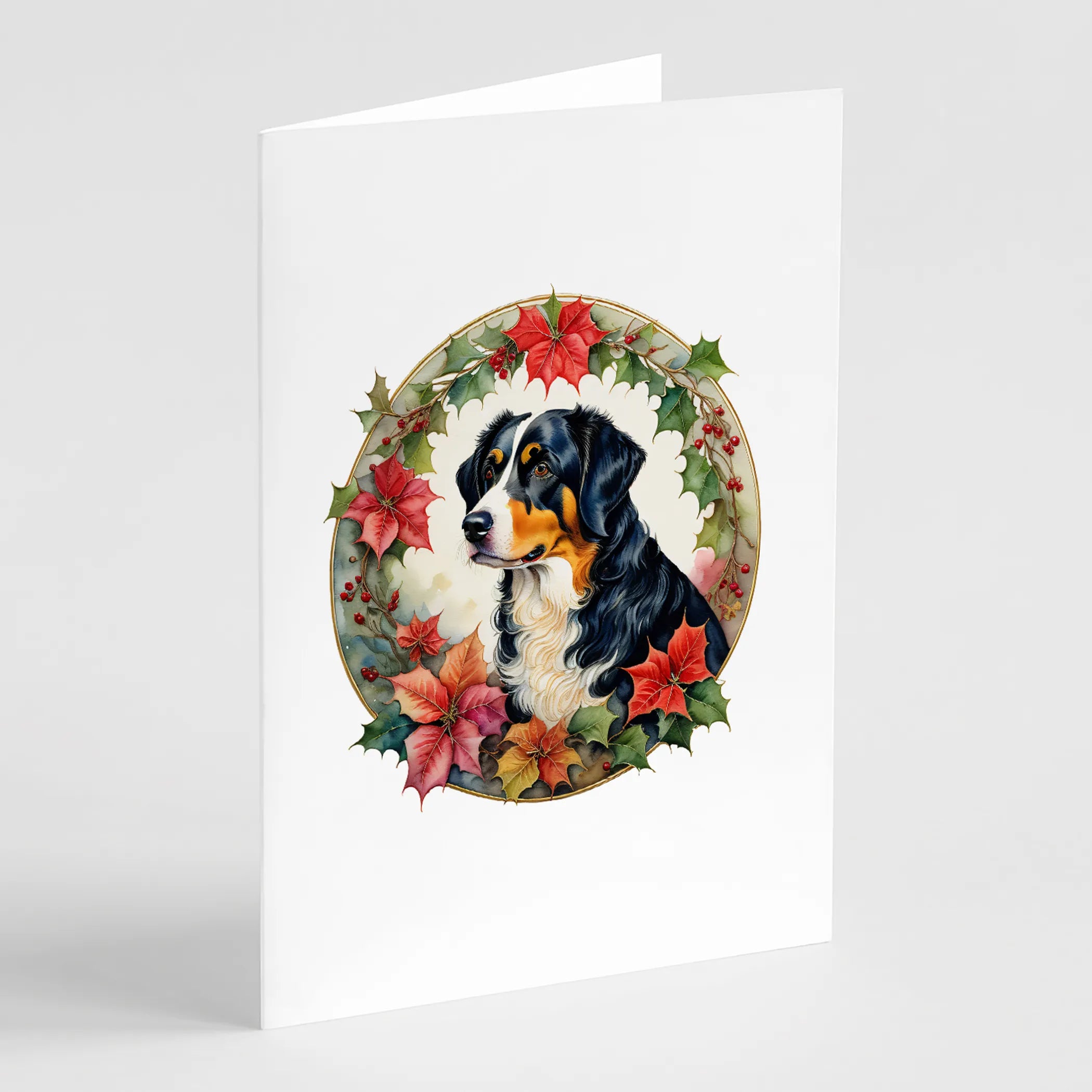 Christmas Flowers Frame Greeting Cards  - Size: 5X7 | Pack Of: 8 | Collection name: Christmas flowers frame