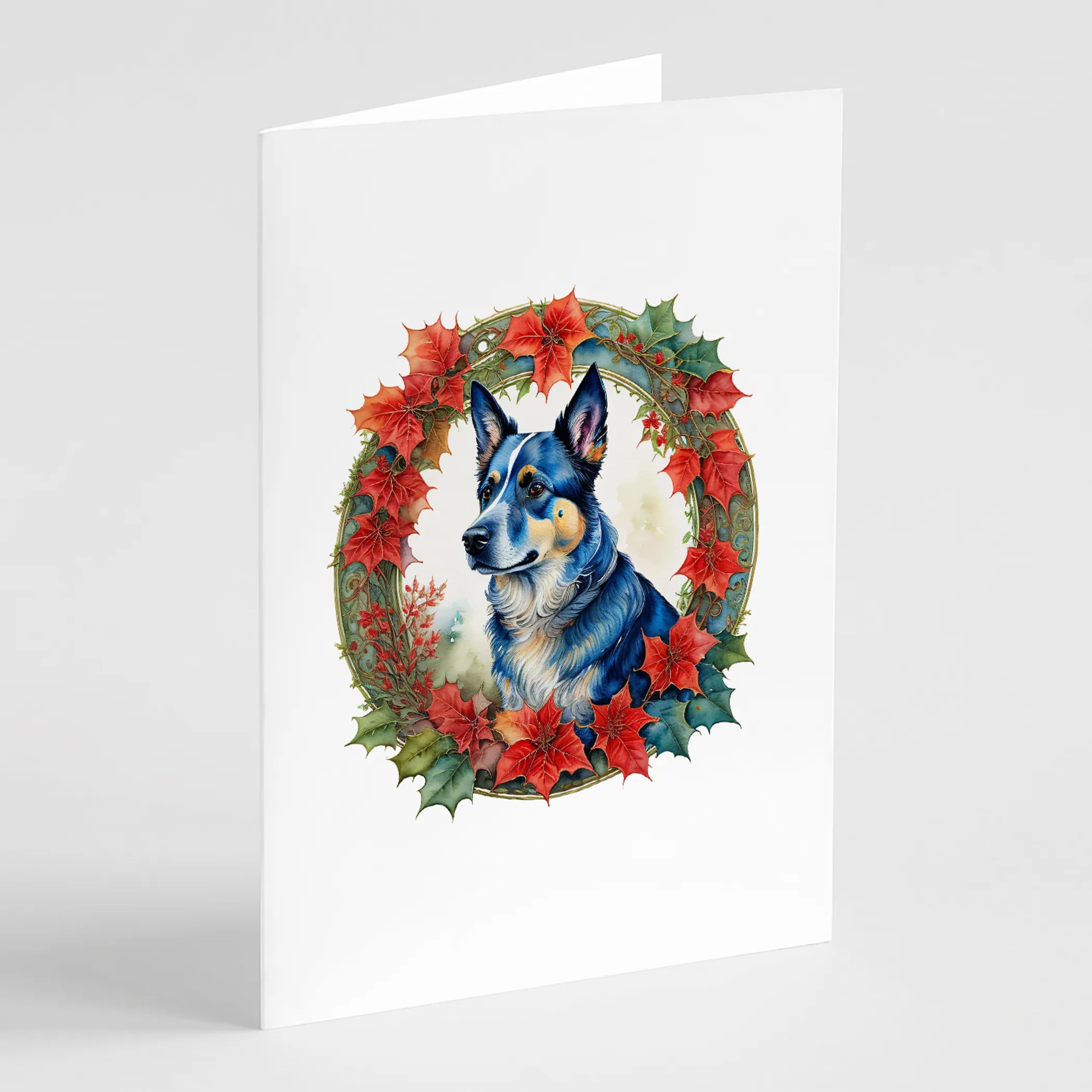 Christmas Flowers Frame Greeting Cards  - Size: 5X7 | Pack Of: 8 | Collection name: Christmas flowers frame