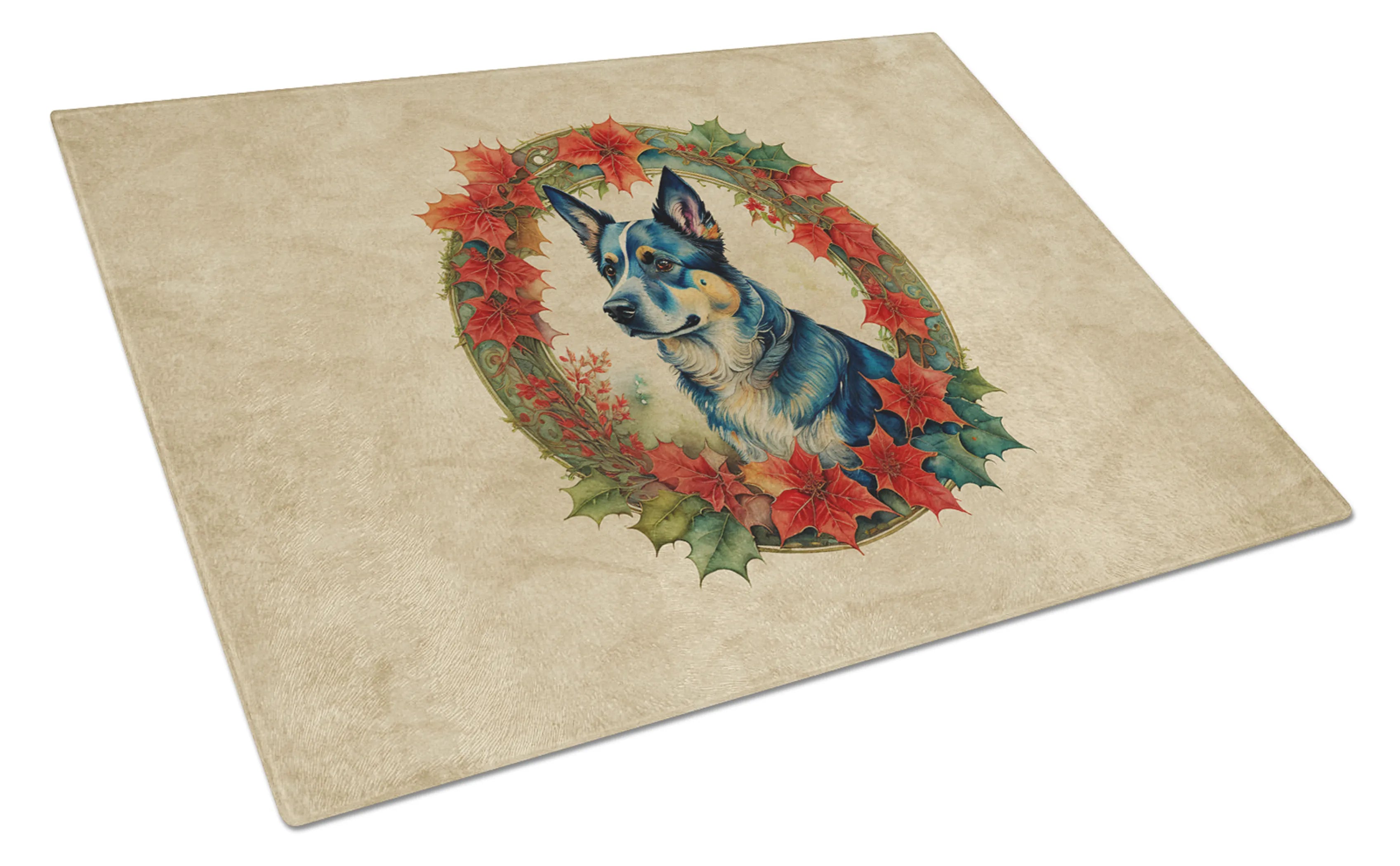 Christmas Flowers Frame Glass Cutting Board - Size: LARGE | Pack Of: 1 | Collection name: Christmas flowers frame