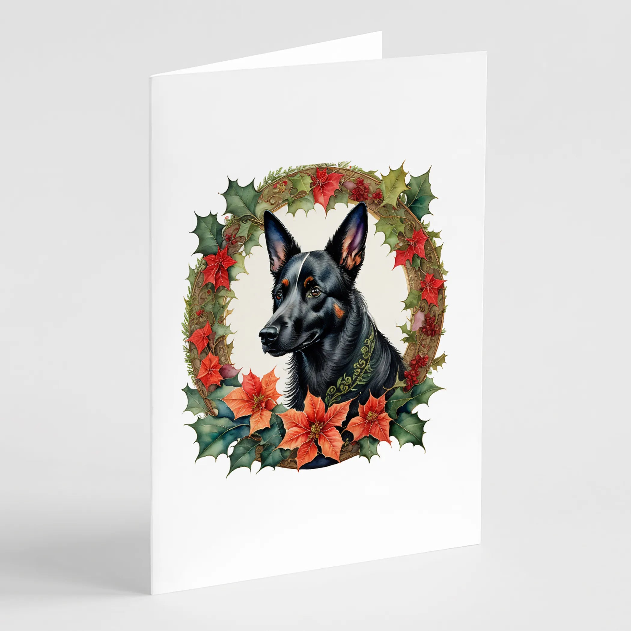 Christmas Flowers Frame Greeting Cards  - Size: 5X7 | Pack Of: 8 | Collection name: Christmas flowers frame