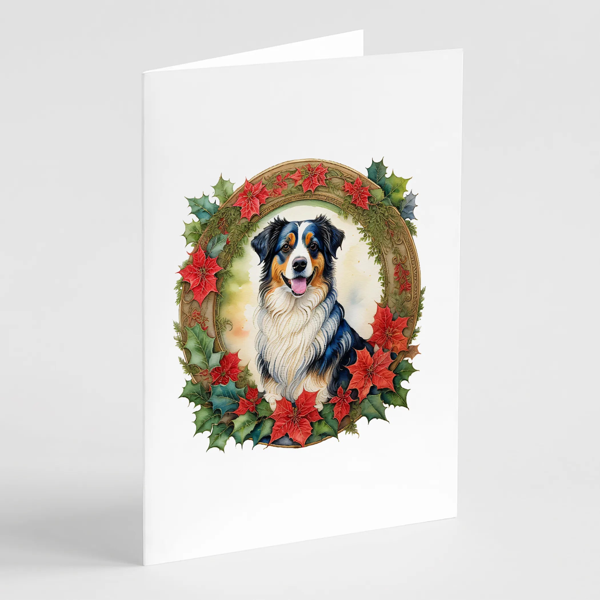 Christmas Flowers Frame Greeting Cards  - Size: 5X7 | Pack Of: 8 | Collection name: Christmas flowers frame