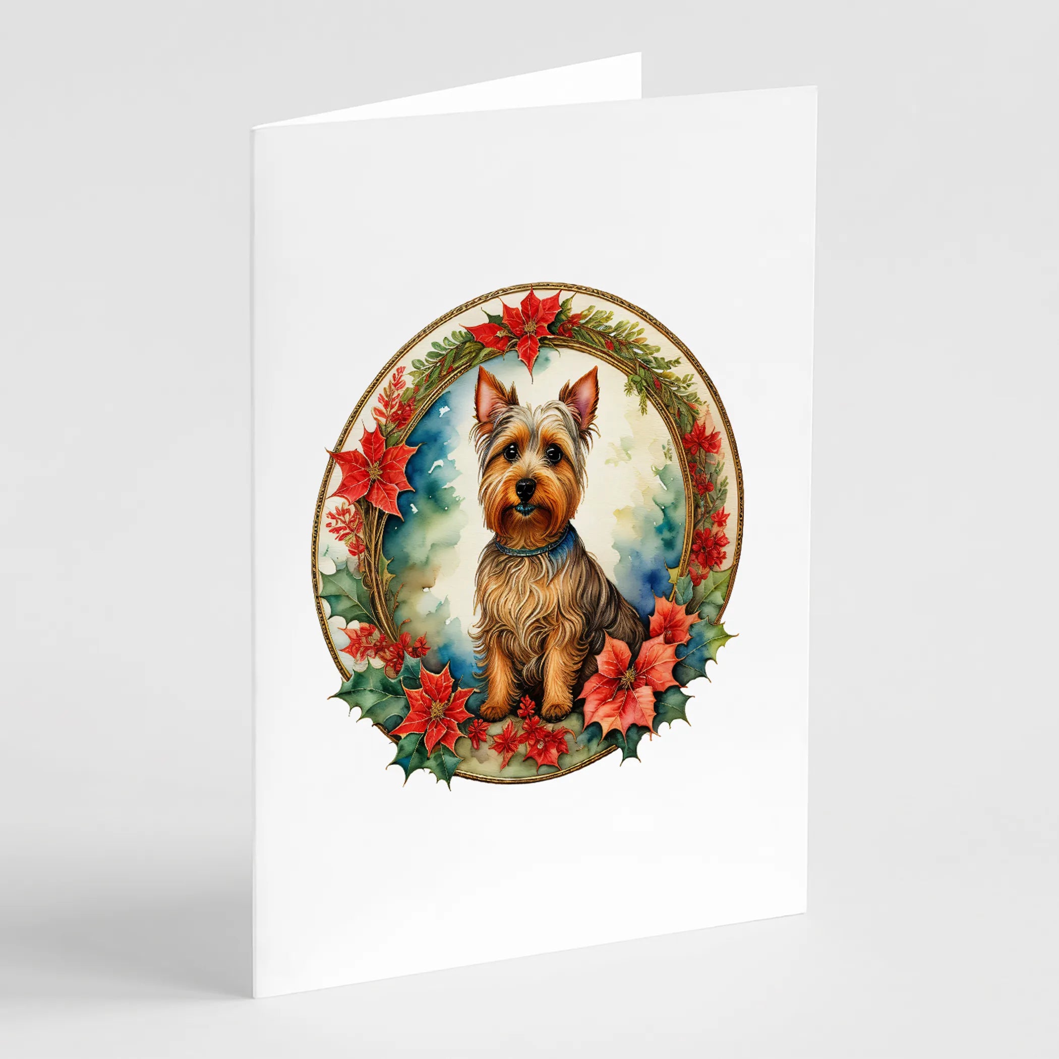 Christmas Flowers Frame Greeting Cards  - Size: 5X7 | Pack Of: 8 | Collection name: Christmas flowers frame