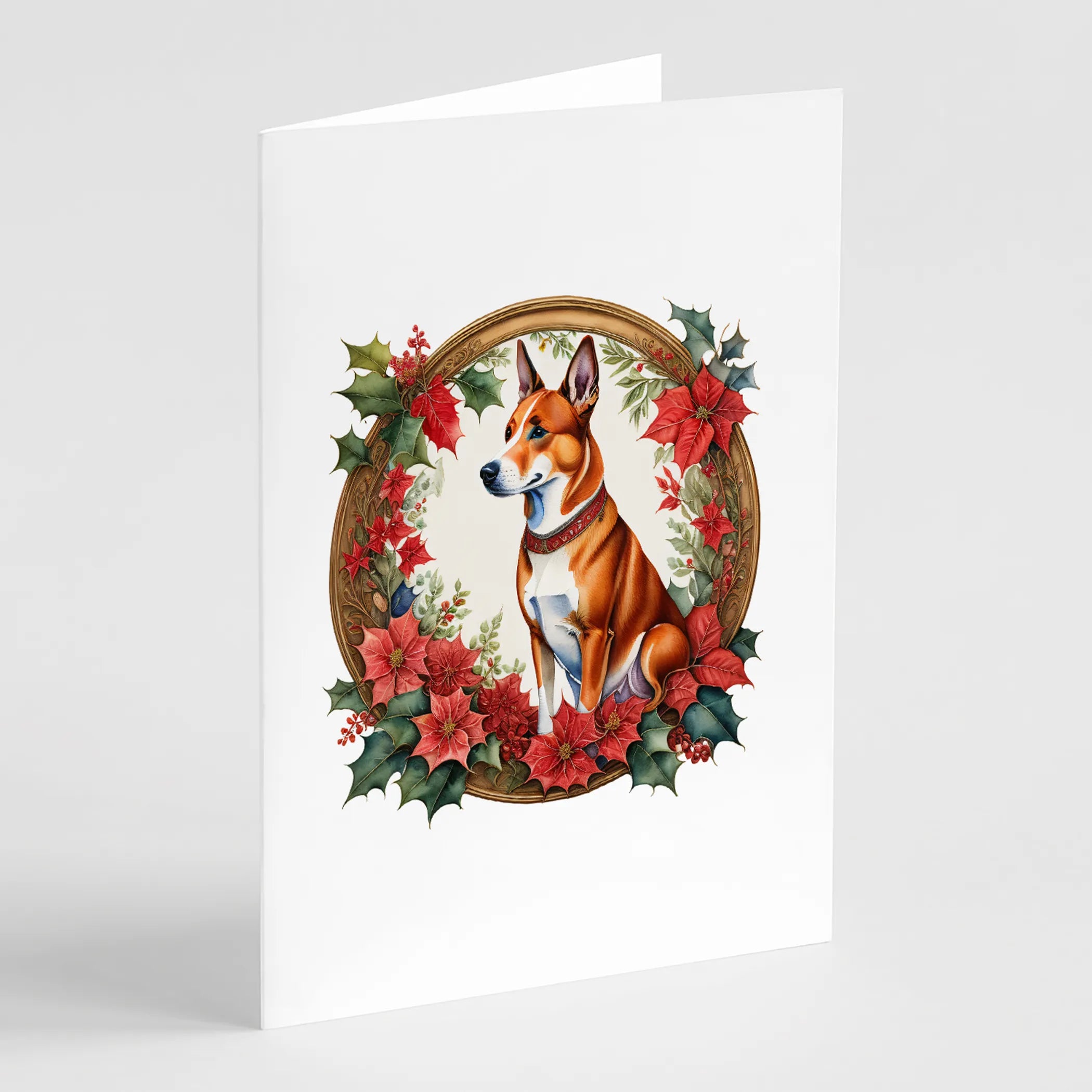 Christmas Flowers Frame Greeting Cards  - Size: 5X7 | Pack Of: 8 | Collection name: Christmas flowers frame