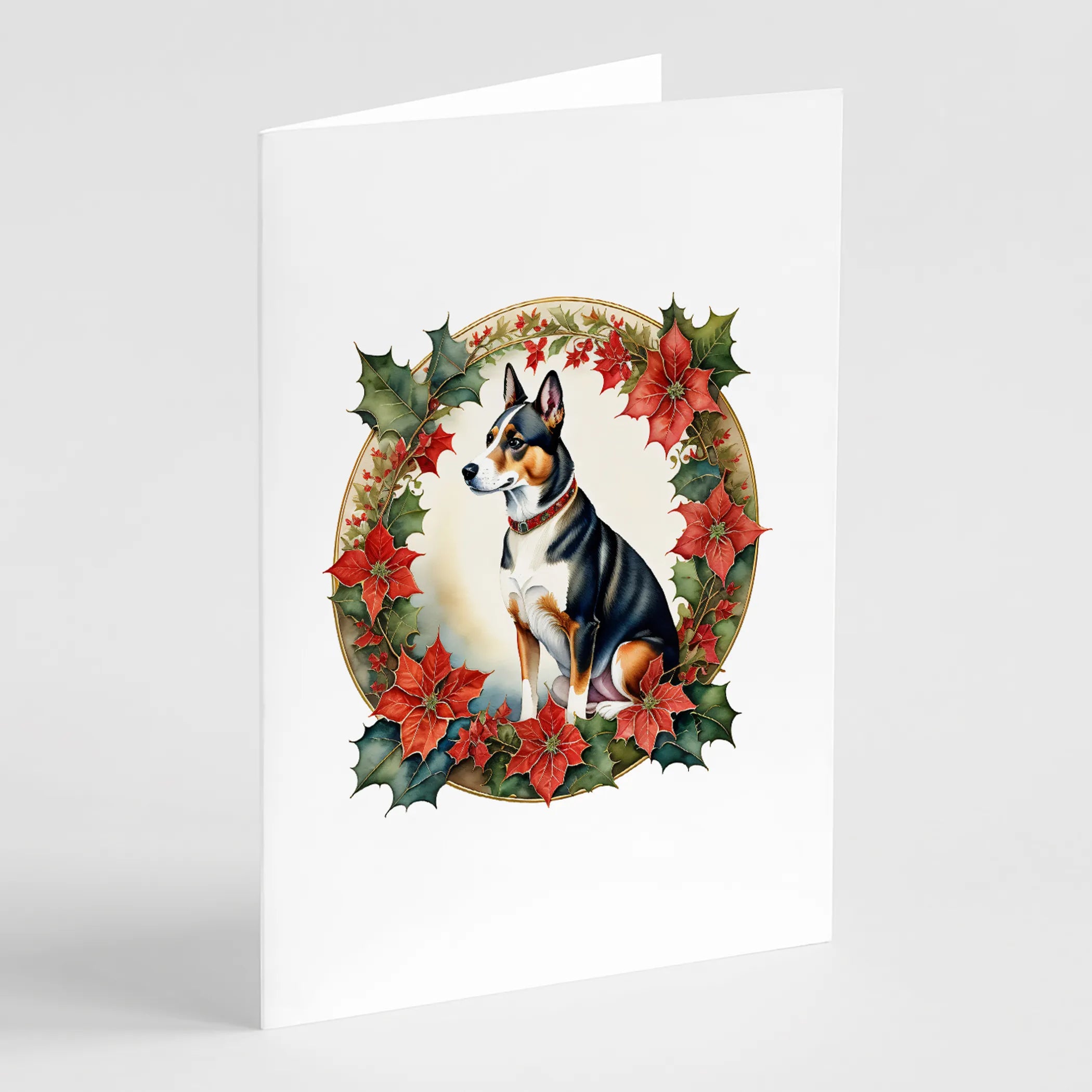 Christmas Flowers Frame Greeting Cards  - Size: 5X7 | Pack Of: 8 | Collection name: Christmas flowers frame