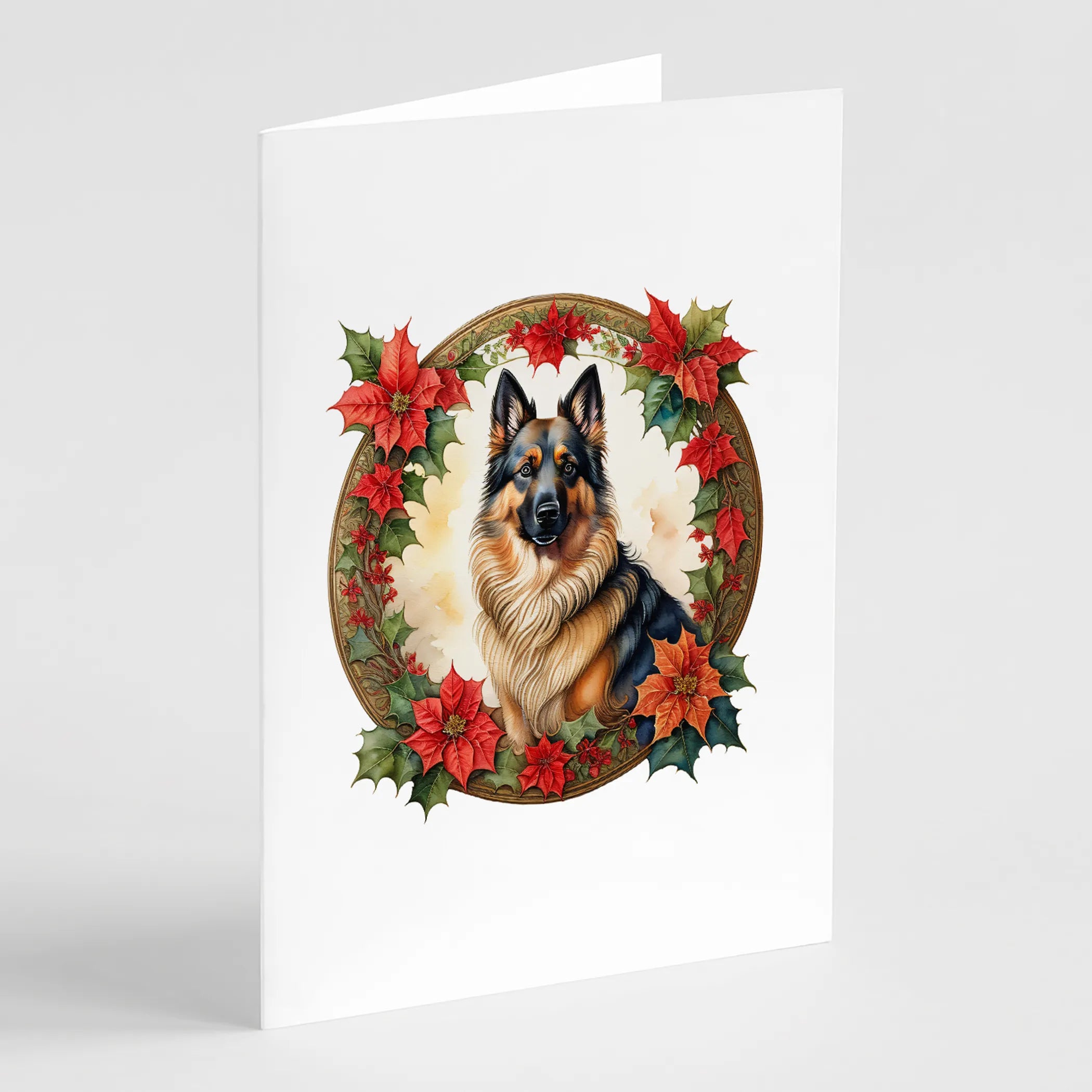 Christmas Flowers Frame Greeting Cards  - Size: 5X7 | Pack Of: 8 | Collection name: Christmas flowers frame