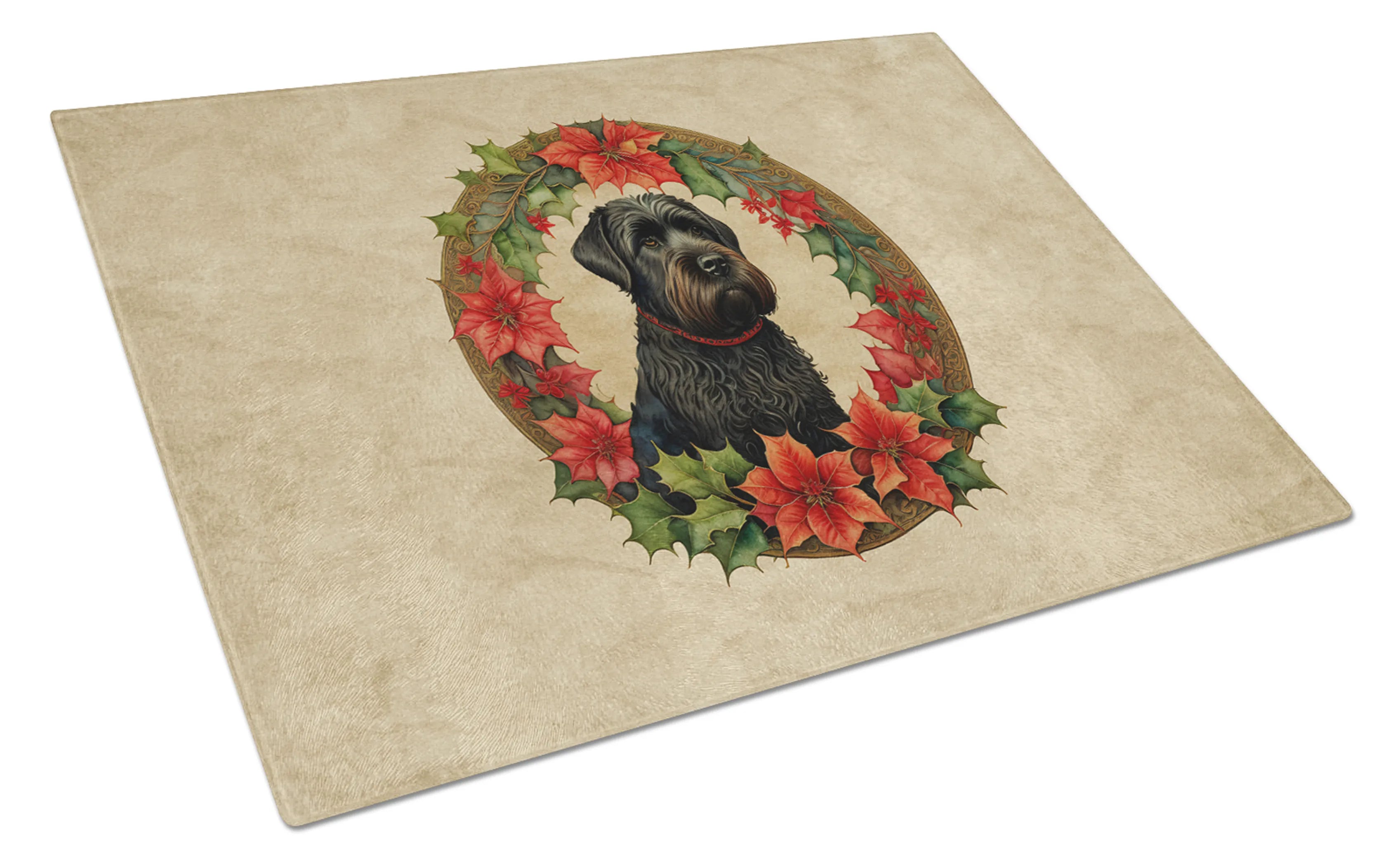 Christmas Flowers Frame Glass Cutting Board - Size: LARGE | Pack Of: 1 | Collection name: Christmas flowers frame