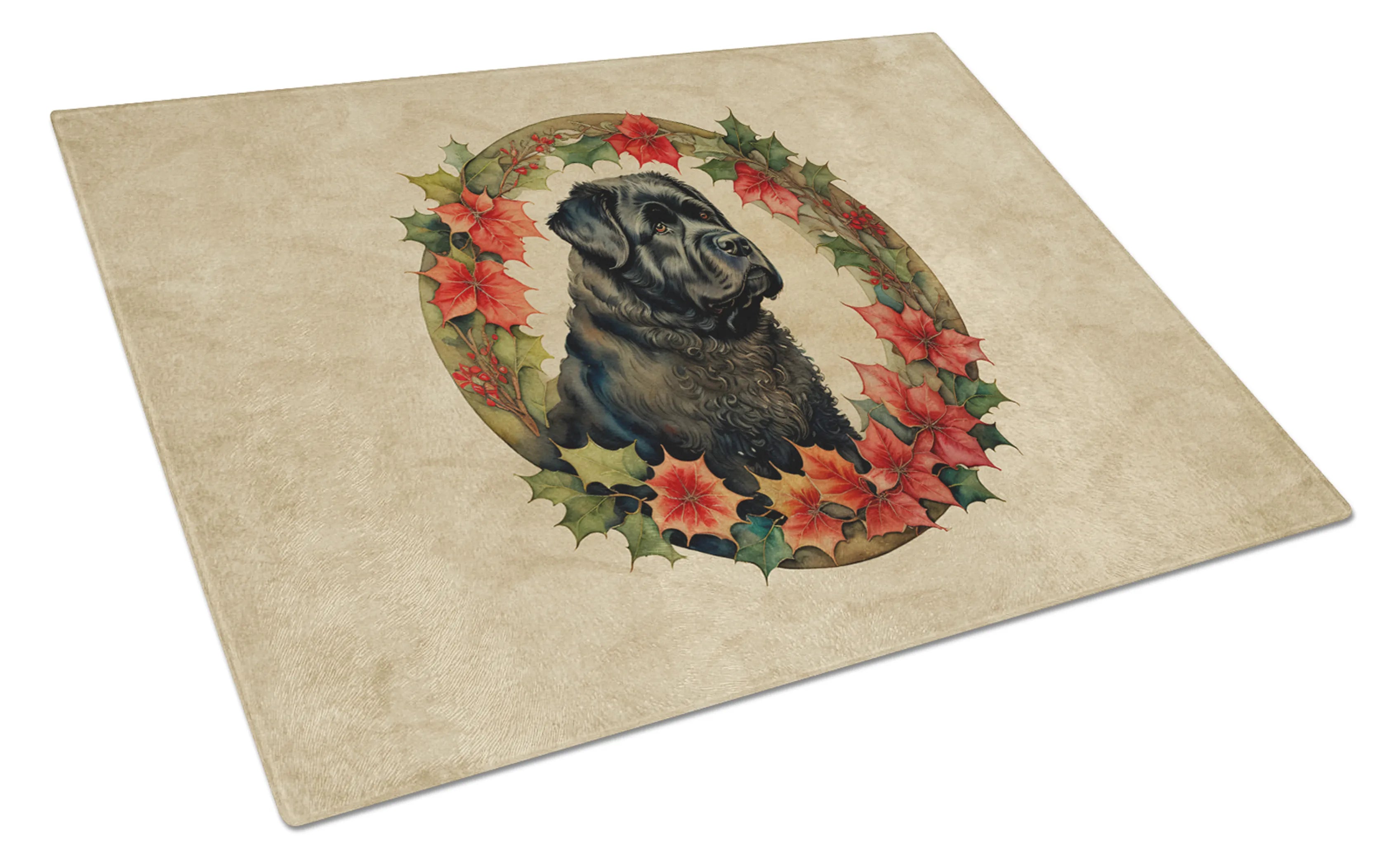 Christmas Flowers Frame Glass Cutting Board - Size: LARGE | Pack Of: 1 | Collection name: Christmas flowers frame