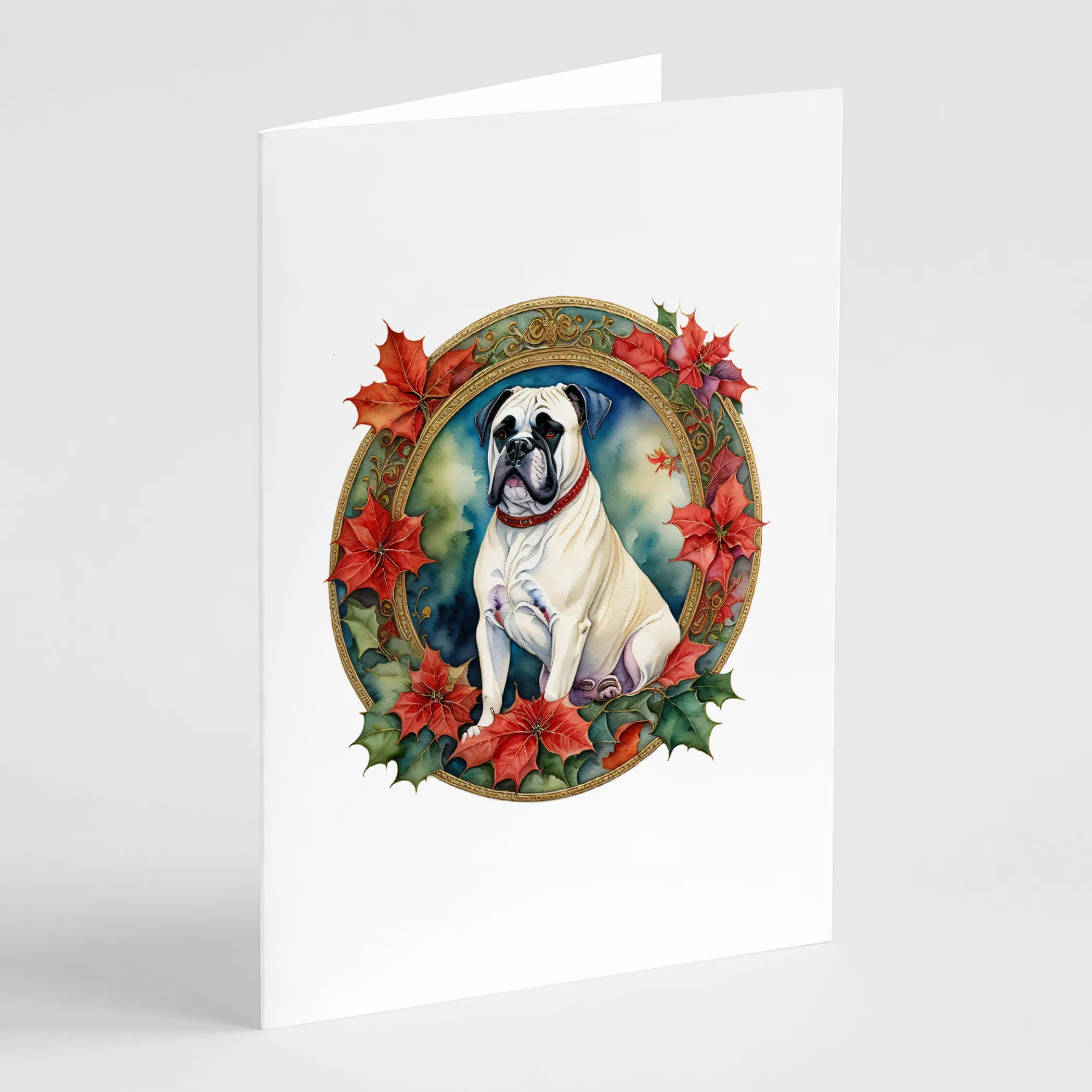 Christmas Flowers Frame Greeting Cards  - Size: 5X7 | Pack Of: 8 | Collection name: Christmas flowers frame