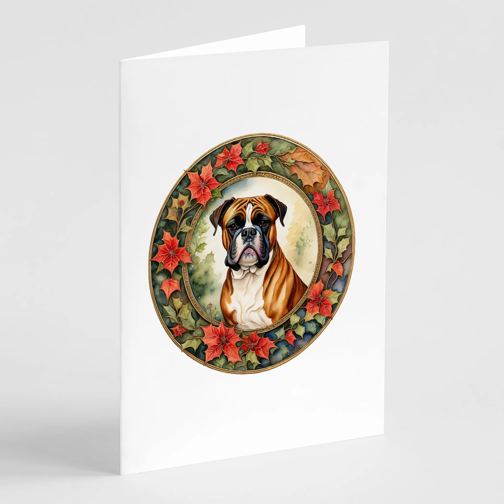 Christmas Flowers Frame Greeting Cards  - Size: 5X7 | Pack Of: 8 | Collection name: Christmas flowers frame