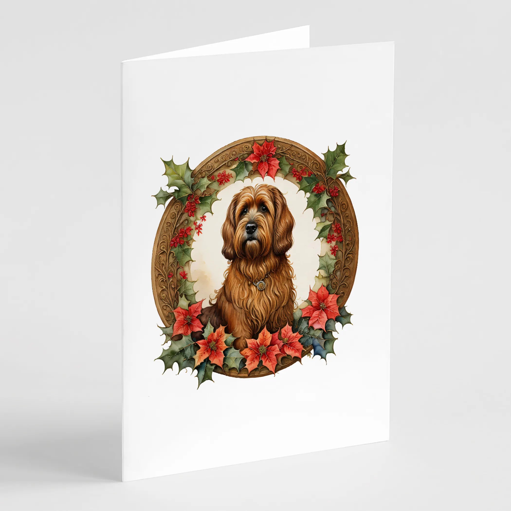 Christmas Flowers Frame Greeting Cards  - Size: 5X7 | Pack Of: 8 | Collection name: Christmas flowers frame
