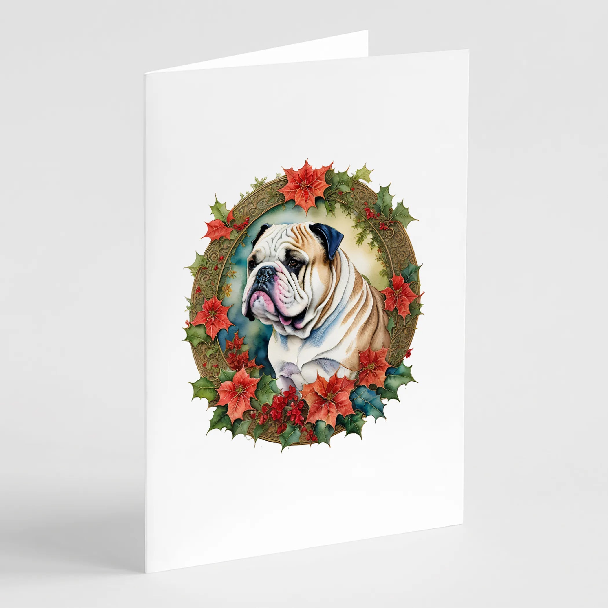 Christmas Flowers Frame Greeting Cards  - Size: 5X7 | Pack Of: 8 | Collection name: Christmas flowers frame