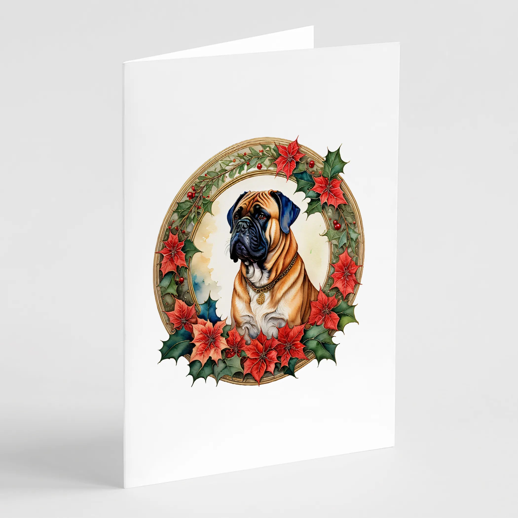 Christmas Flowers Frame Greeting Cards  - Size: 5X7 | Pack Of: 8 | Collection name: Christmas flowers frame