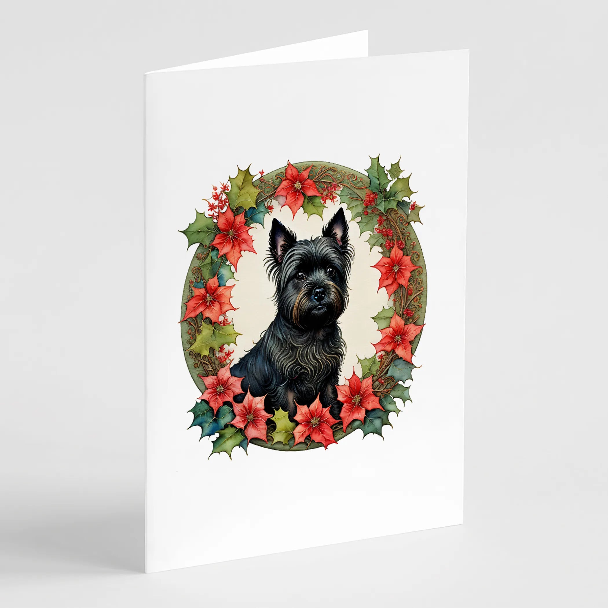 Christmas Flowers Frame Greeting Cards  - Size: 5X7 | Pack Of: 8 | Collection name: Christmas flowers frame