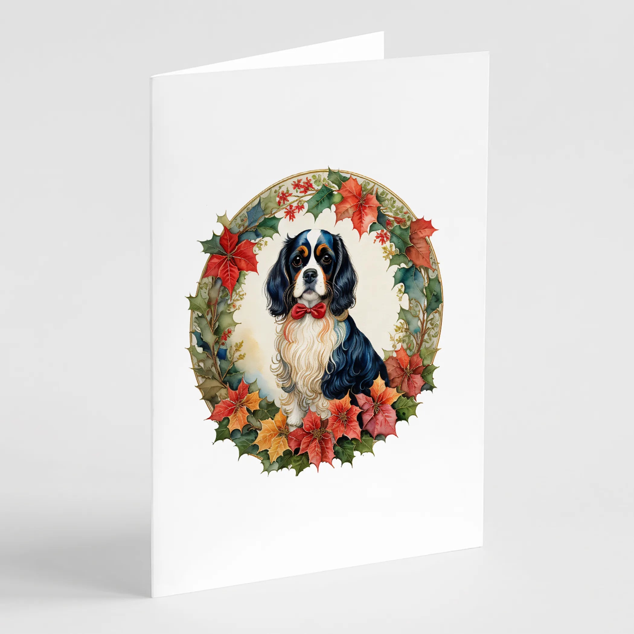 Christmas Flowers Frame Greeting Cards  - Size: 5X7 | Pack Of: 8 | Collection name: Christmas flowers frame