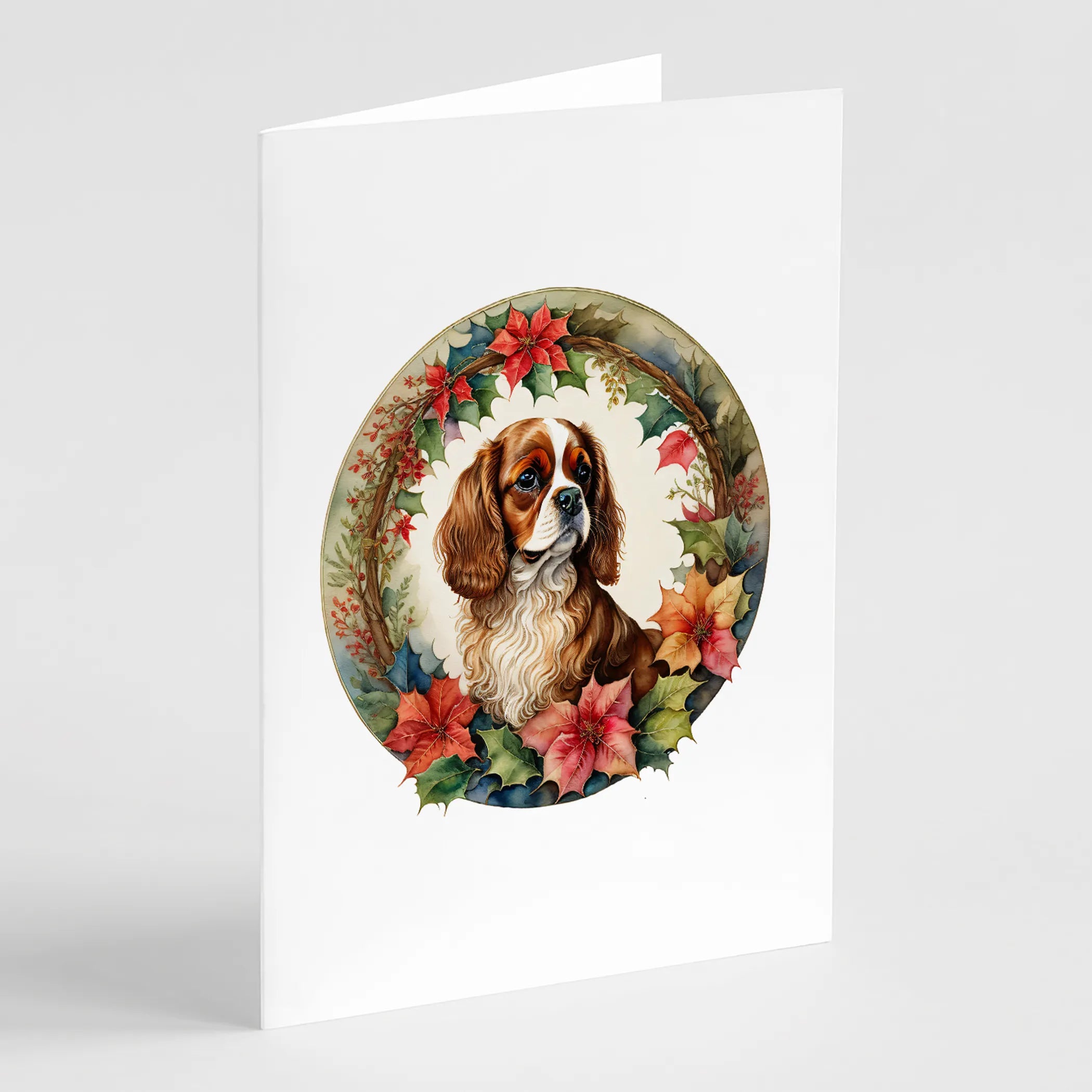 Christmas Flowers Frame Greeting Cards  - Size: 5X7 | Pack Of: 8 | Collection name: Christmas flowers frame