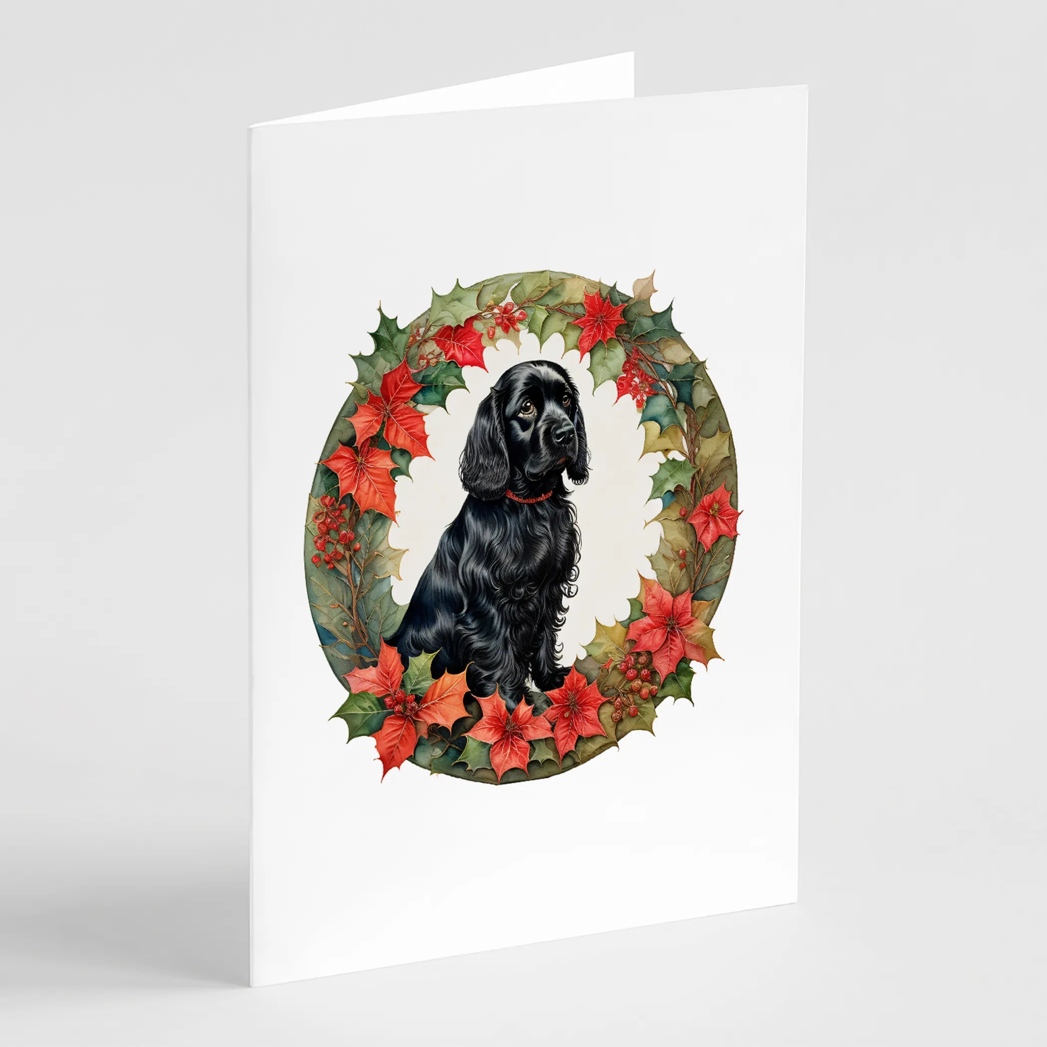 Christmas Flowers Frame Greeting Cards  - Size: 5X7 | Pack Of: 8 | Collection name: Christmas flowers frame