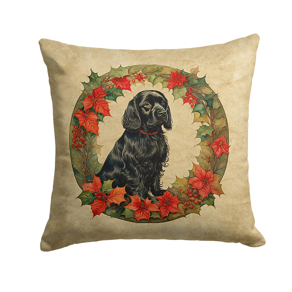 Chesapeake Bay Retriever Christmas Flowers Throw Pillow