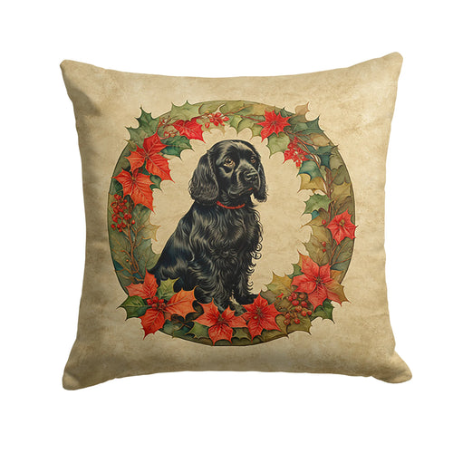 Chesapeake Bay Retriever Christmas Flowers Throw Pillow