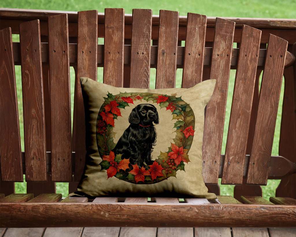 Chesapeake Bay Retriever Christmas Flowers Throw Pillow