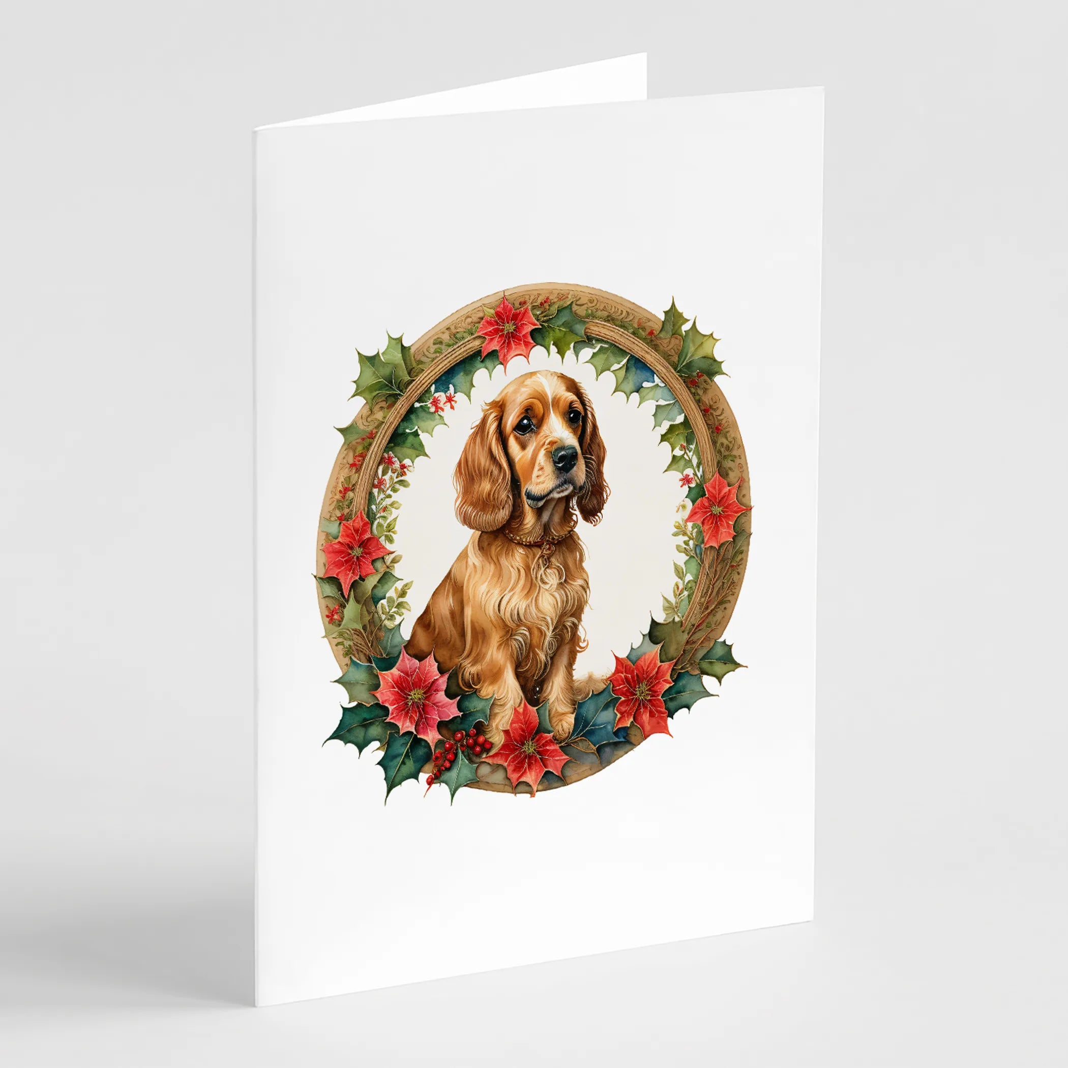 Christmas Flowers Frame Greeting Cards  - Size: 5X7 | Pack Of: 8 | Collection name: Christmas flowers frame
