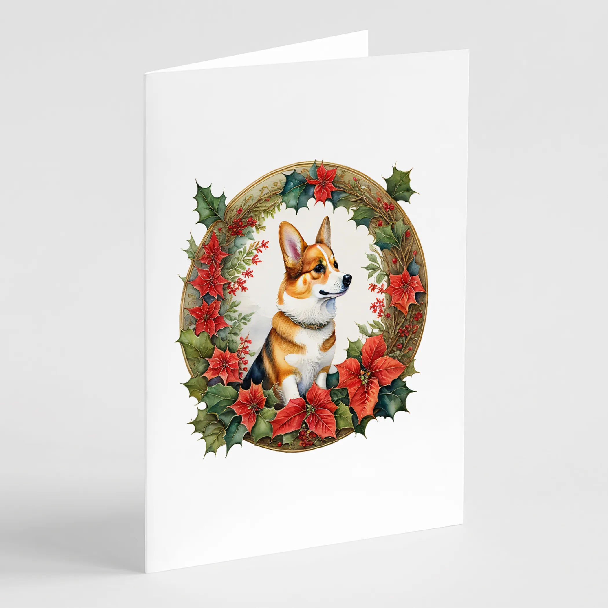 Christmas Flowers Frame Greeting Cards  - Size: 5X7 | Pack Of: 8 | Collection name: Christmas flowers frame