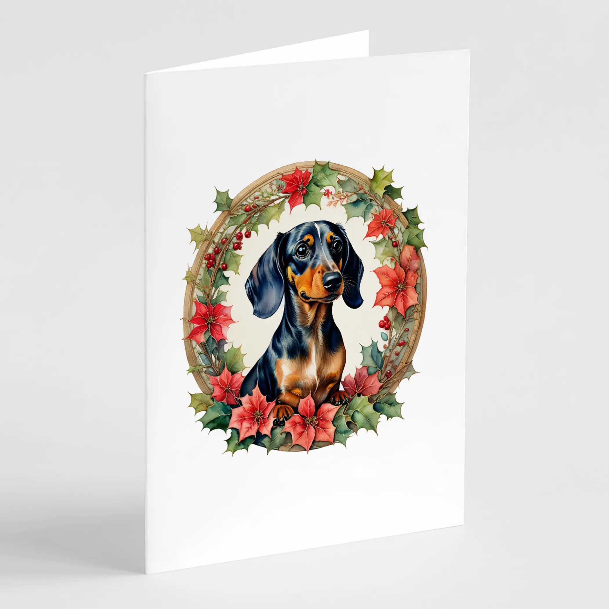 Christmas Flowers Frame Greeting Cards  - Size: 5X7 | Pack Of: 8 | Collection name: Christmas flowers frame
