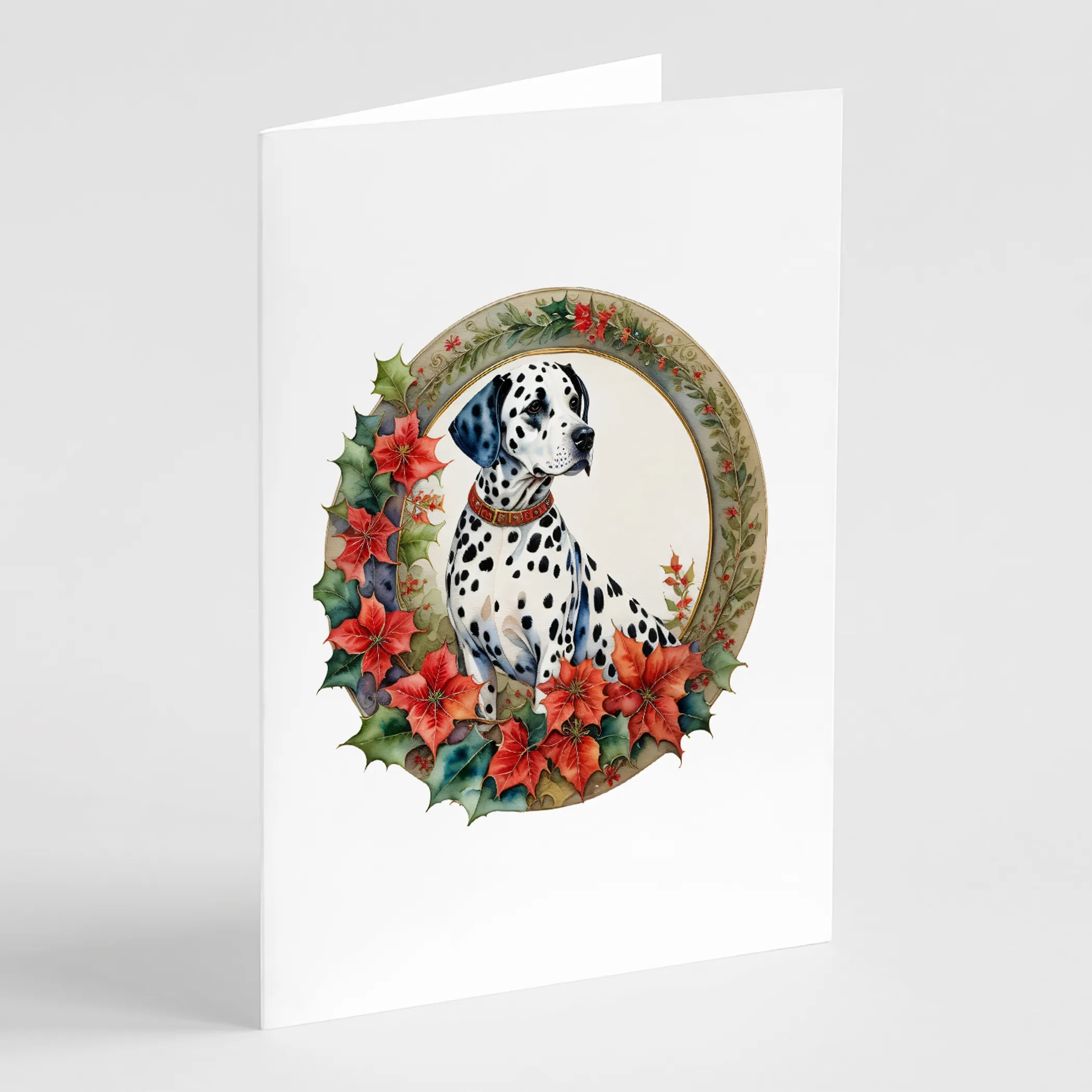 Christmas Flowers Frame Greeting Cards  - Size: 5X7 | Pack Of: 8 | Collection name: Christmas flowers frame