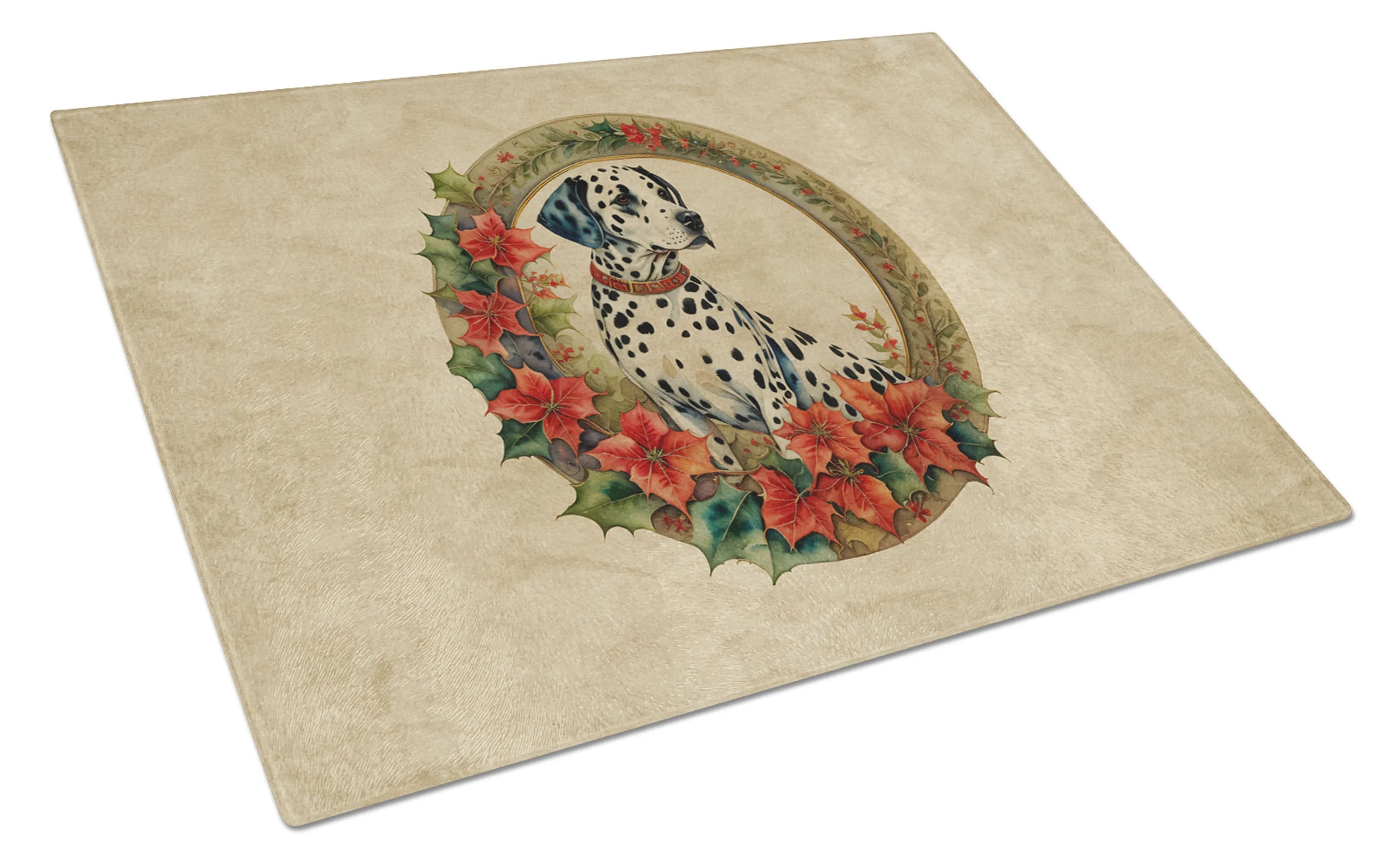 Christmas Flowers Frame Glass Cutting Board - Size: LARGE | Pack Of: 1 | Collection name: Christmas flowers frame