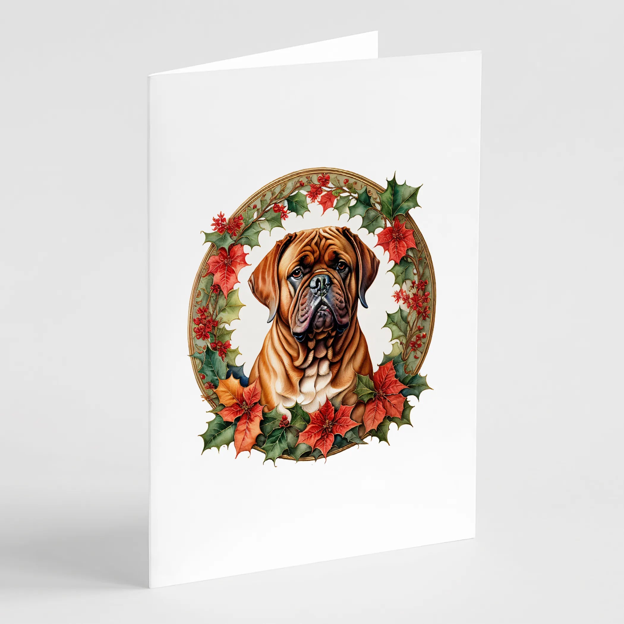 Christmas Flowers Frame Greeting Cards  - Size: 5X7 | Pack Of: 8 | Collection name: Christmas flowers frame