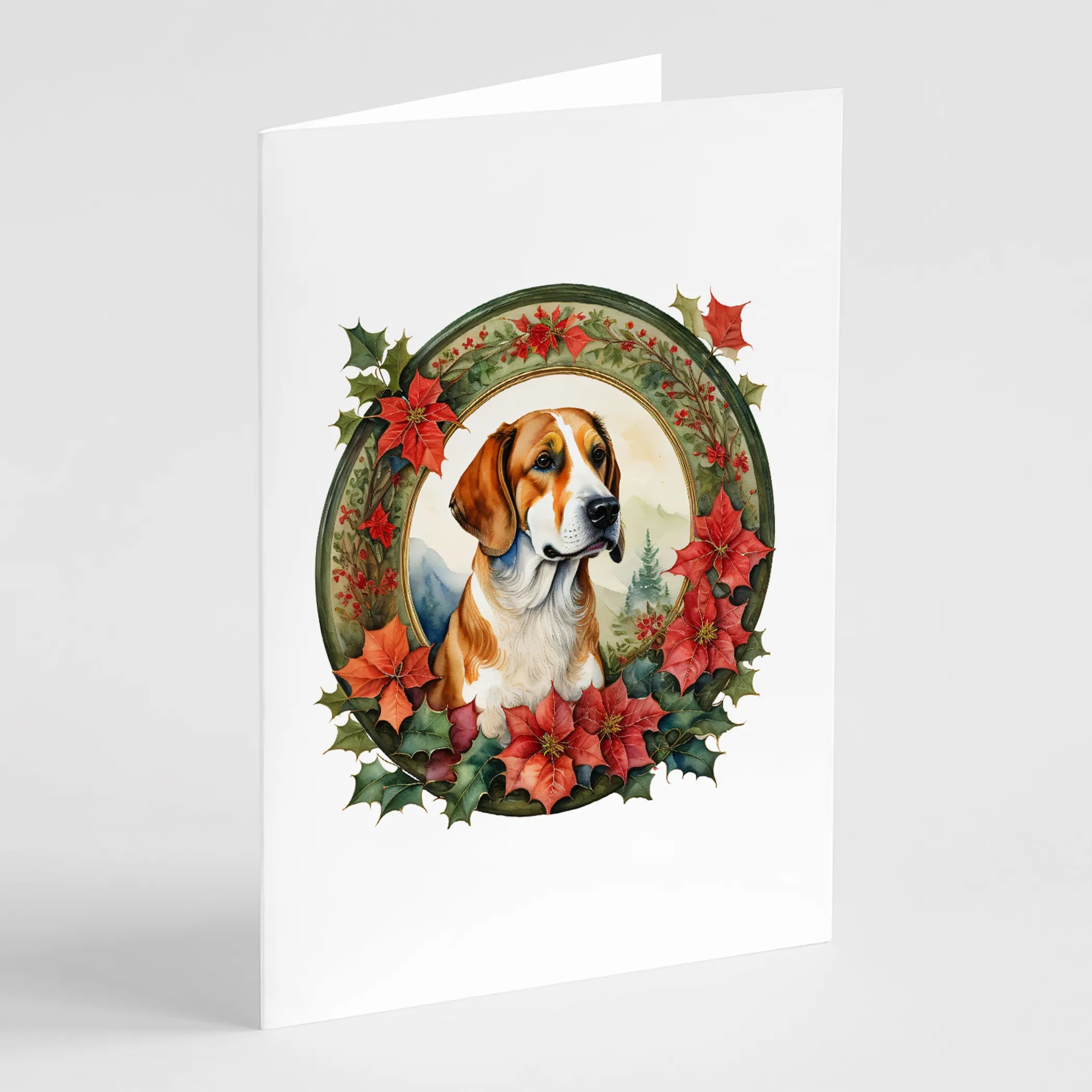 Christmas Flowers Frame Greeting Cards  - Size: 5X7 | Pack Of: 8 | Collection name: Christmas flowers frame