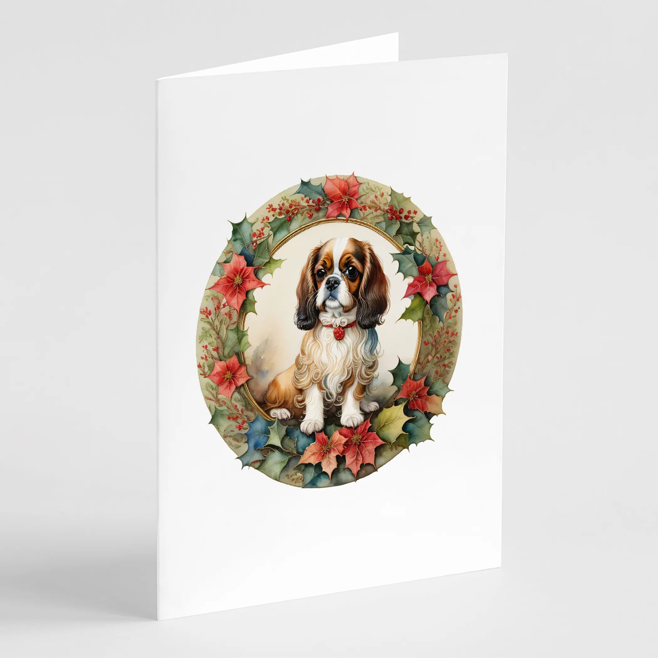 Christmas Flowers Frame Greeting Cards  - Size: 5X7 | Pack Of: 8 | Collection name: Christmas flowers frame