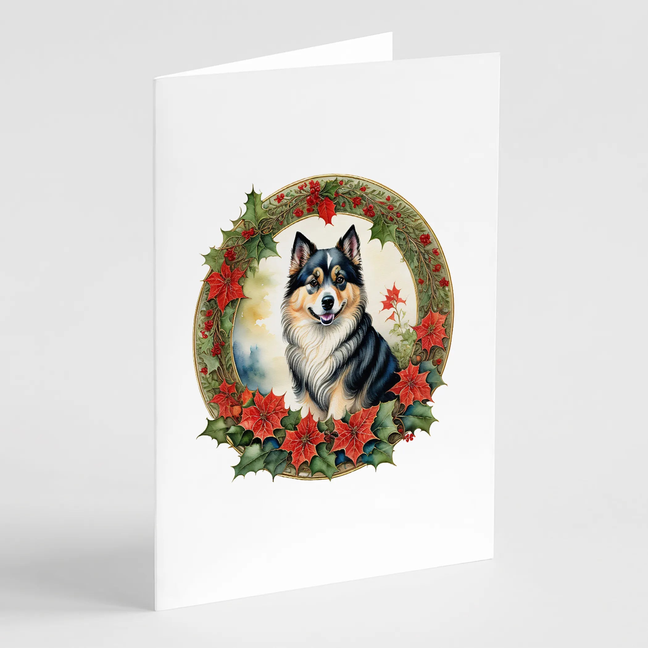 Christmas Flowers Frame Greeting Cards  - Size: 5X7 | Pack Of: 8 | Collection name: Christmas flowers frame