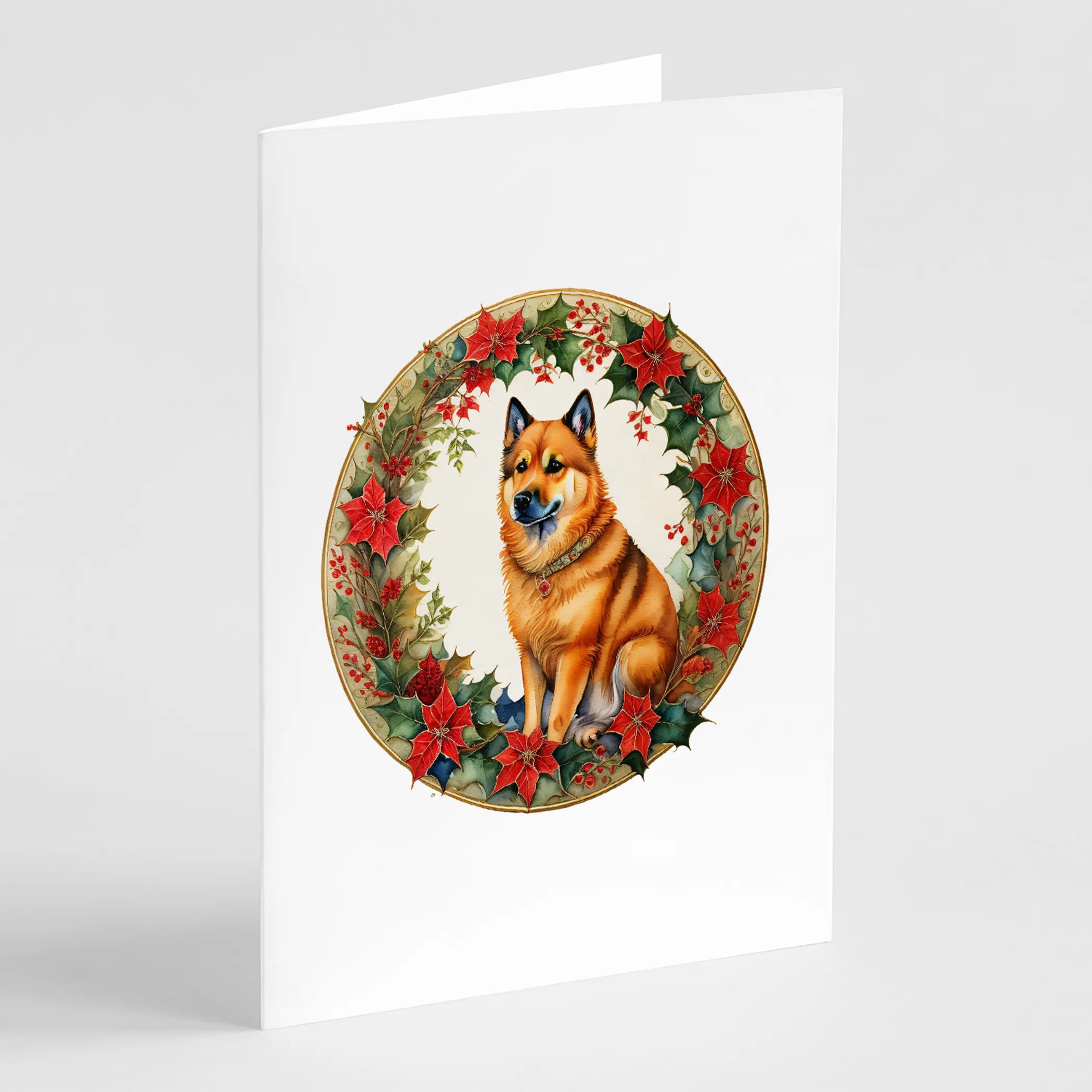 Christmas Flowers Frame Greeting Cards  - Size: 5X7 | Pack Of: 8 | Collection name: Christmas flowers frame
