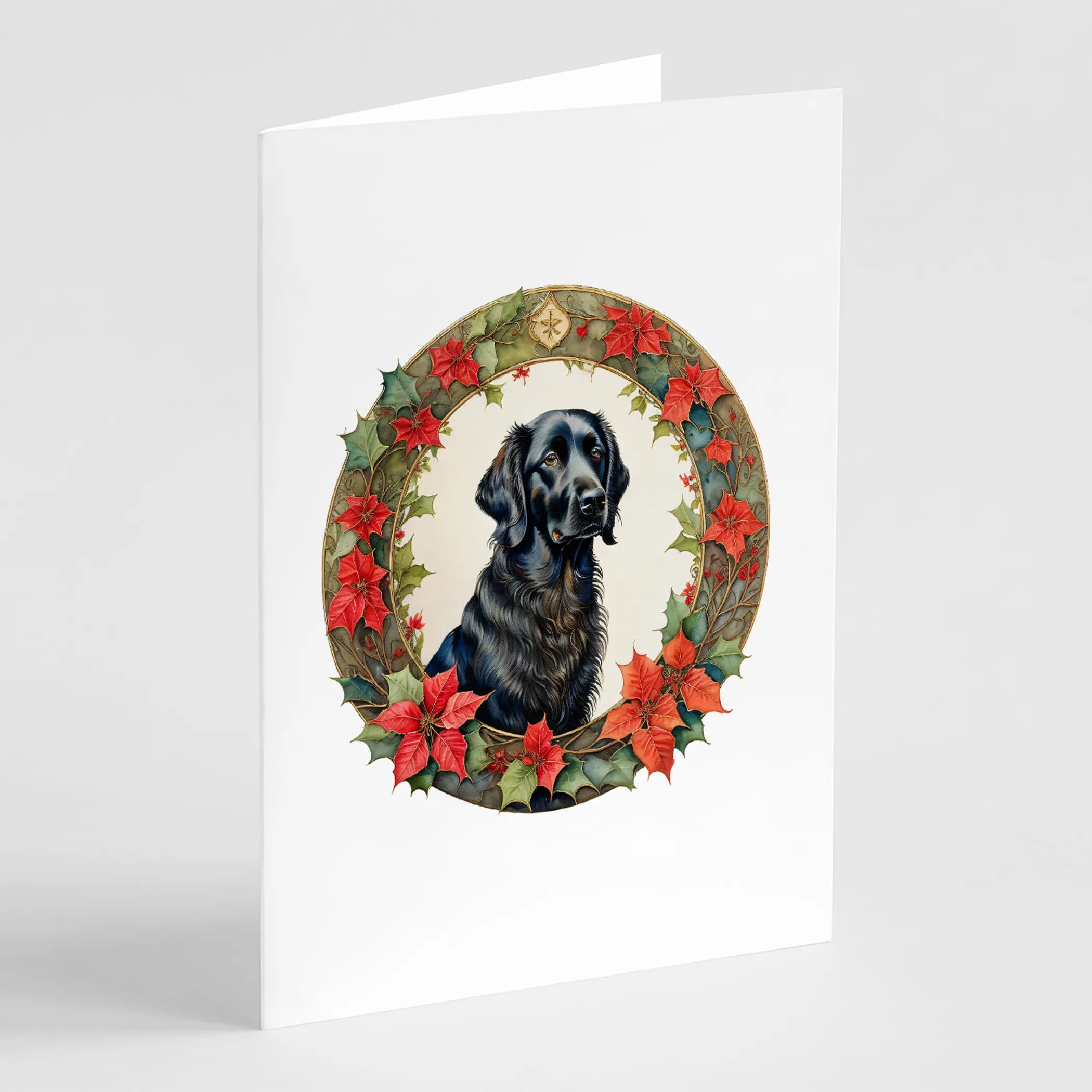 Christmas Flowers Frame Greeting Cards  - Size: 5X7 | Pack Of: 8 | Collection name: Christmas flowers frame