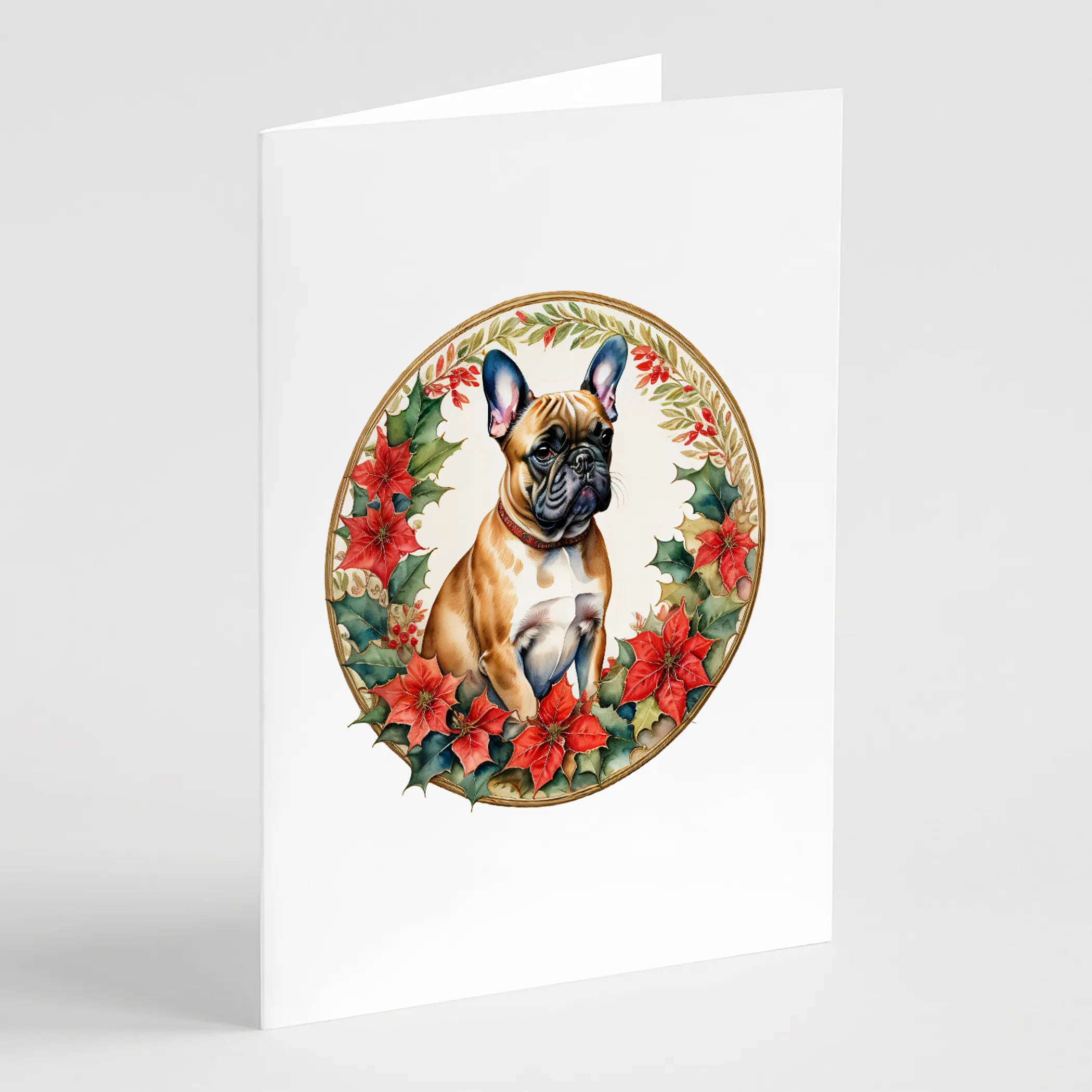 Christmas Flowers Frame Greeting Cards  - Size: 5X7 | Pack Of: 8 | Collection name: Christmas flowers frame