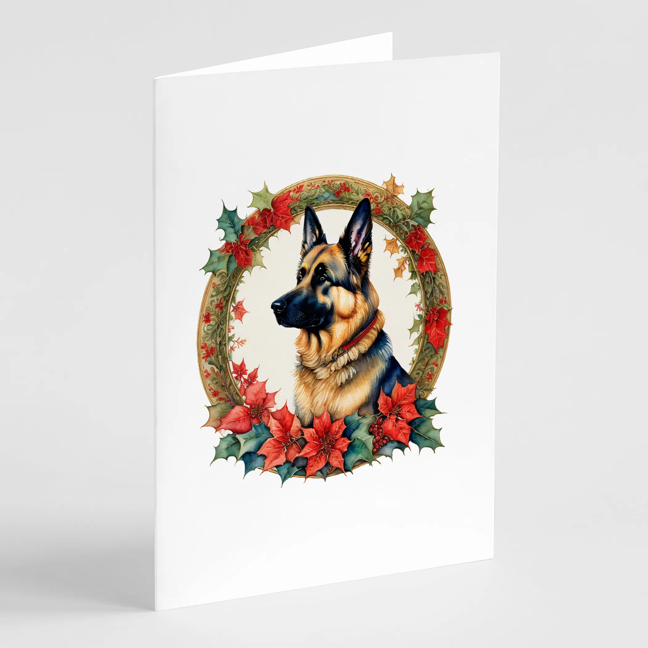 Christmas Flowers Frame Greeting Cards  - Size: 5X7 | Pack Of: 8 | Collection name: Christmas flowers frame
