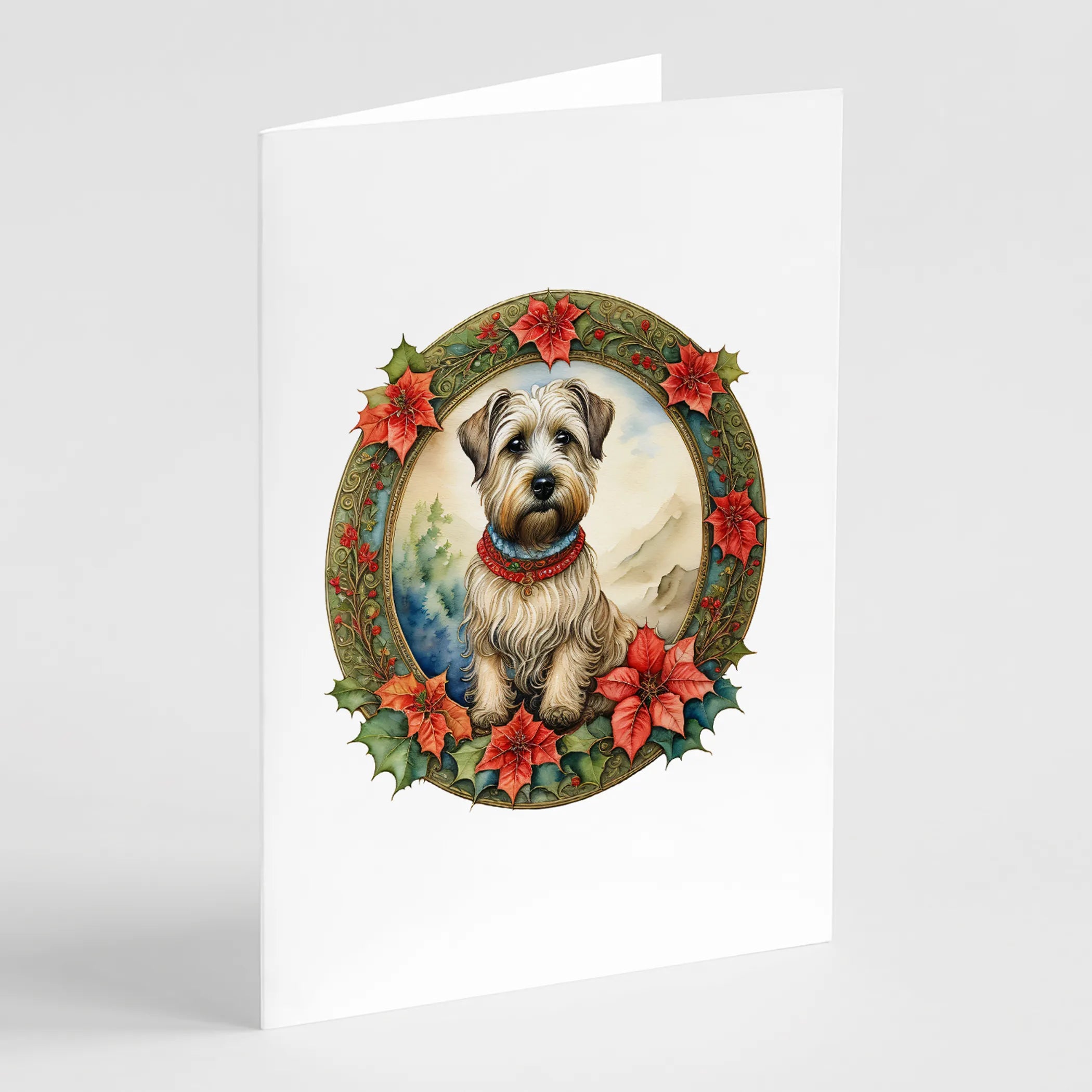 Christmas Flowers Frame Greeting Cards  - Size: 5X7 | Pack Of: 8 | Collection name: Christmas flowers frame