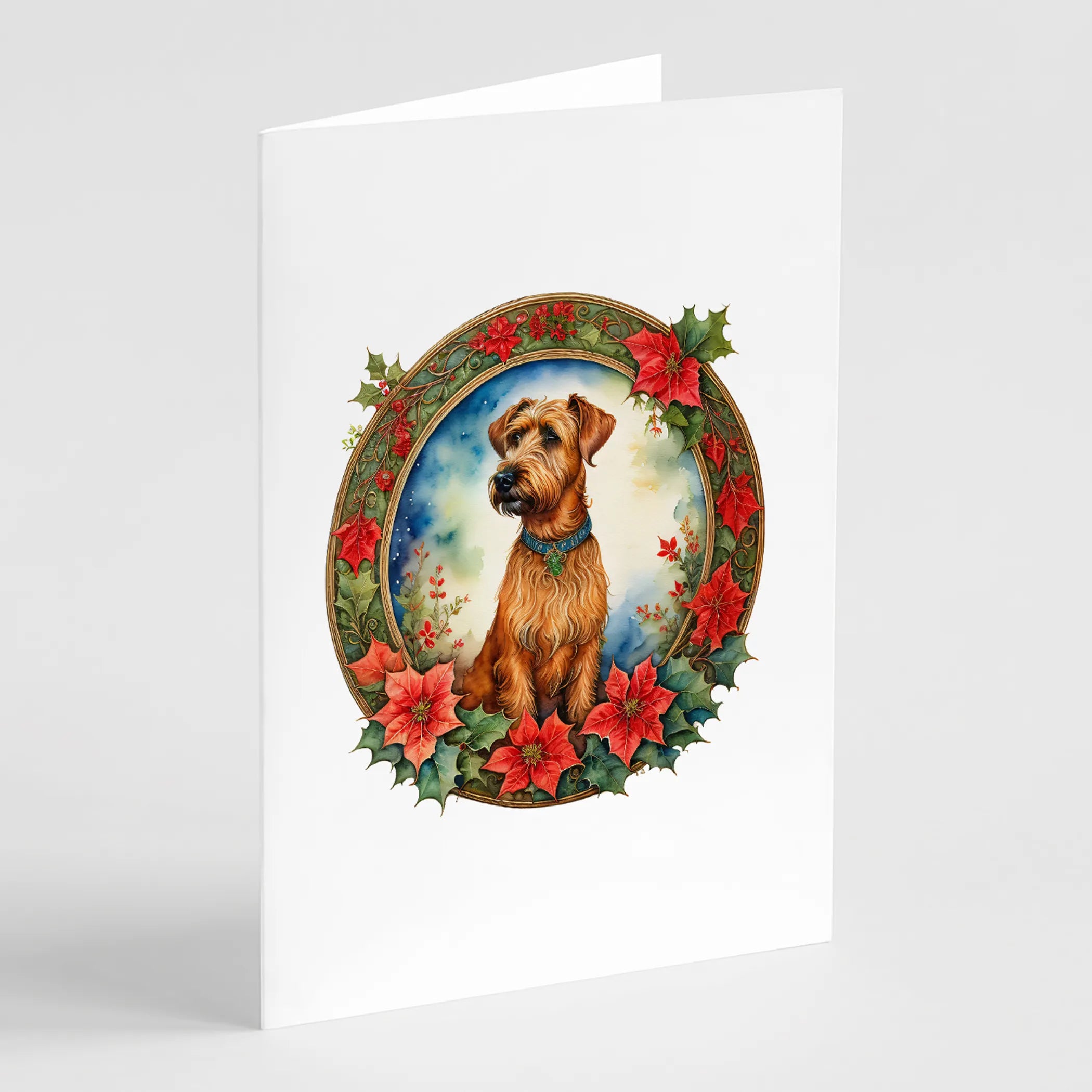 Christmas Flowers Frame Greeting Cards  - Size: 5X7 | Pack Of: 8 | Collection name: Christmas flowers frame