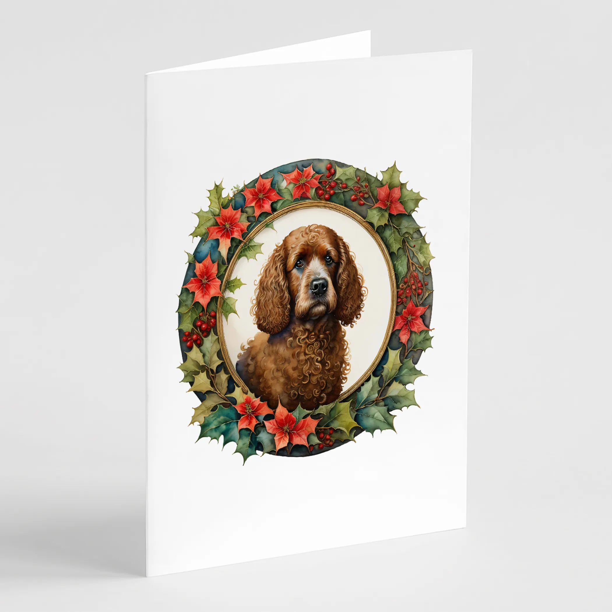 Christmas Flowers Frame Greeting Cards  - Size: 5X7 | Pack Of: 8 | Collection name: Christmas flowers frame