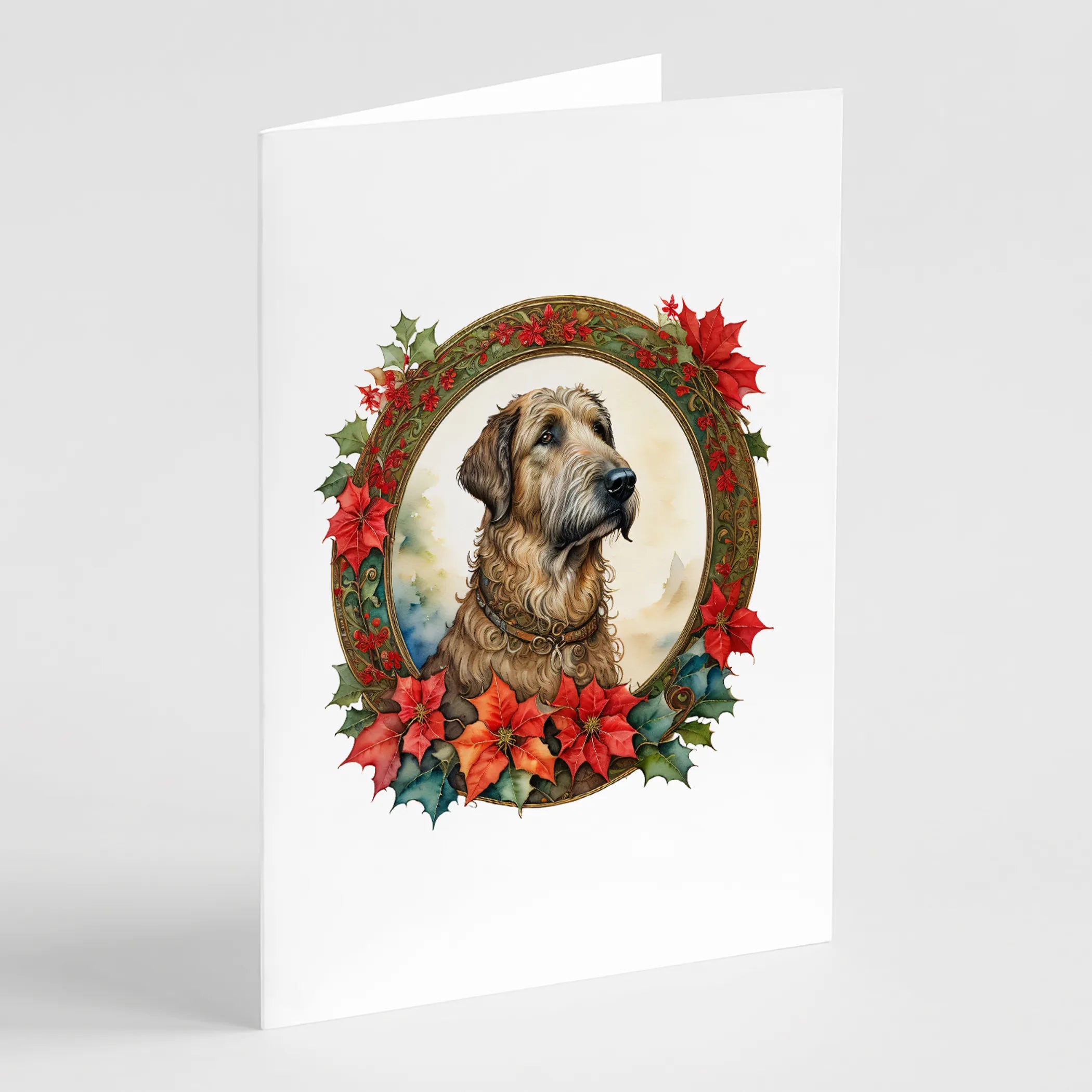 Christmas Flowers Frame Greeting Cards  - Size: 5X7 | Pack Of: 8 | Collection name: Christmas flowers frame
