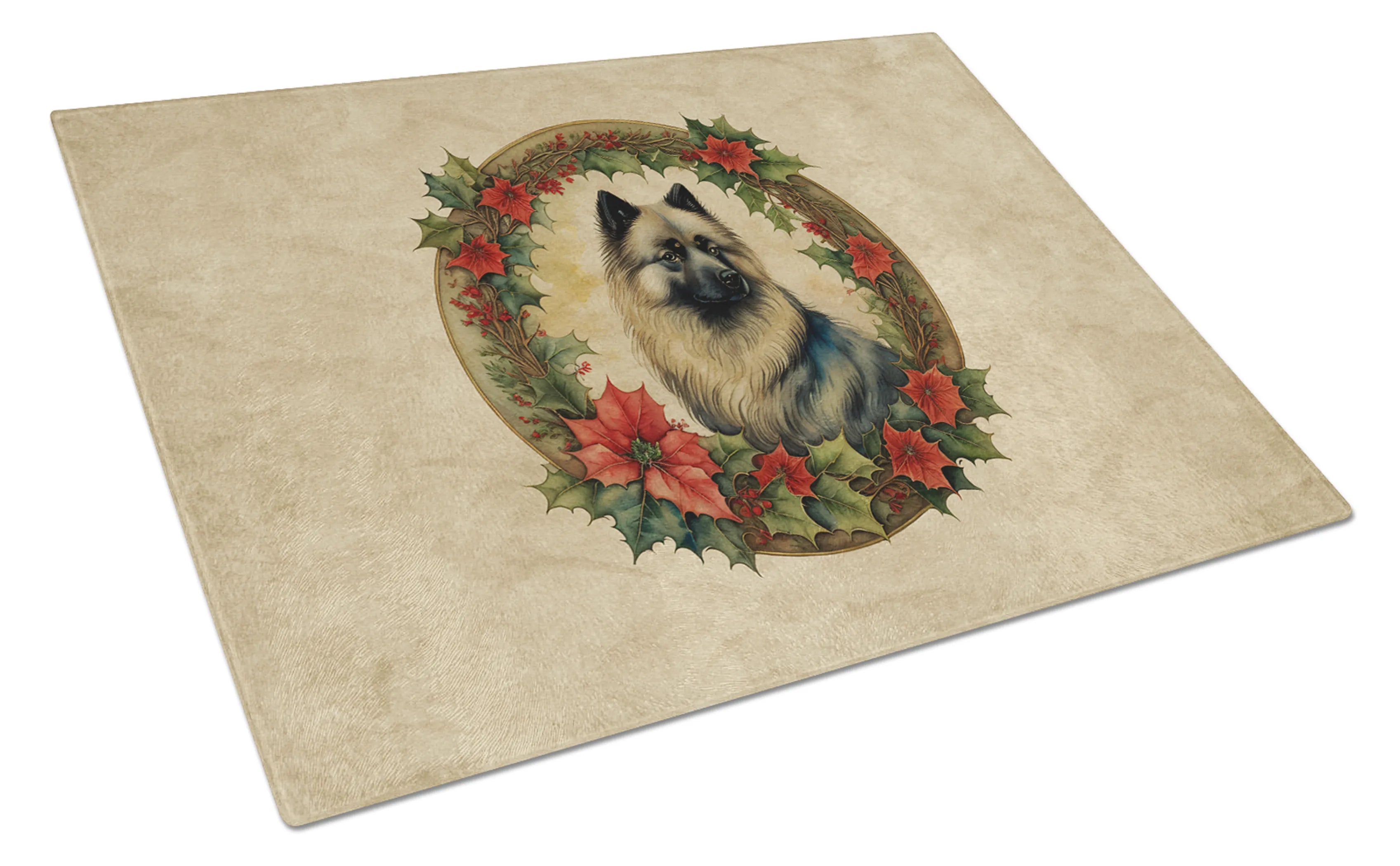 Christmas Flowers Frame Glass Cutting Board - Size: LARGE | Pack Of: 1 | Collection name: Christmas flowers frame